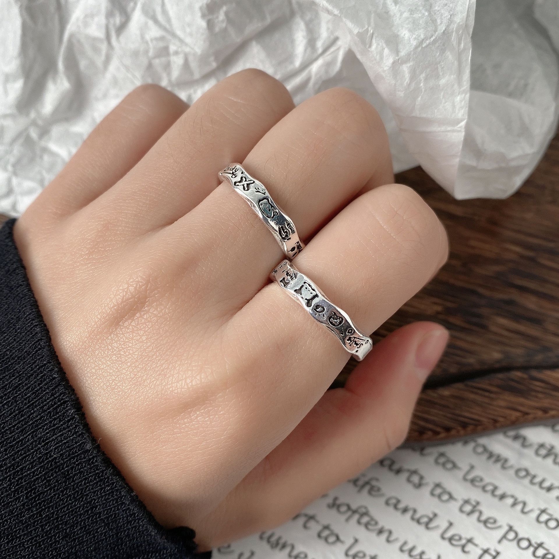 Jewelry Modern Jewelry Rings Open Size Chrome Ring (Size 7-13) Size ONE SIZE - 2 Thumbnail