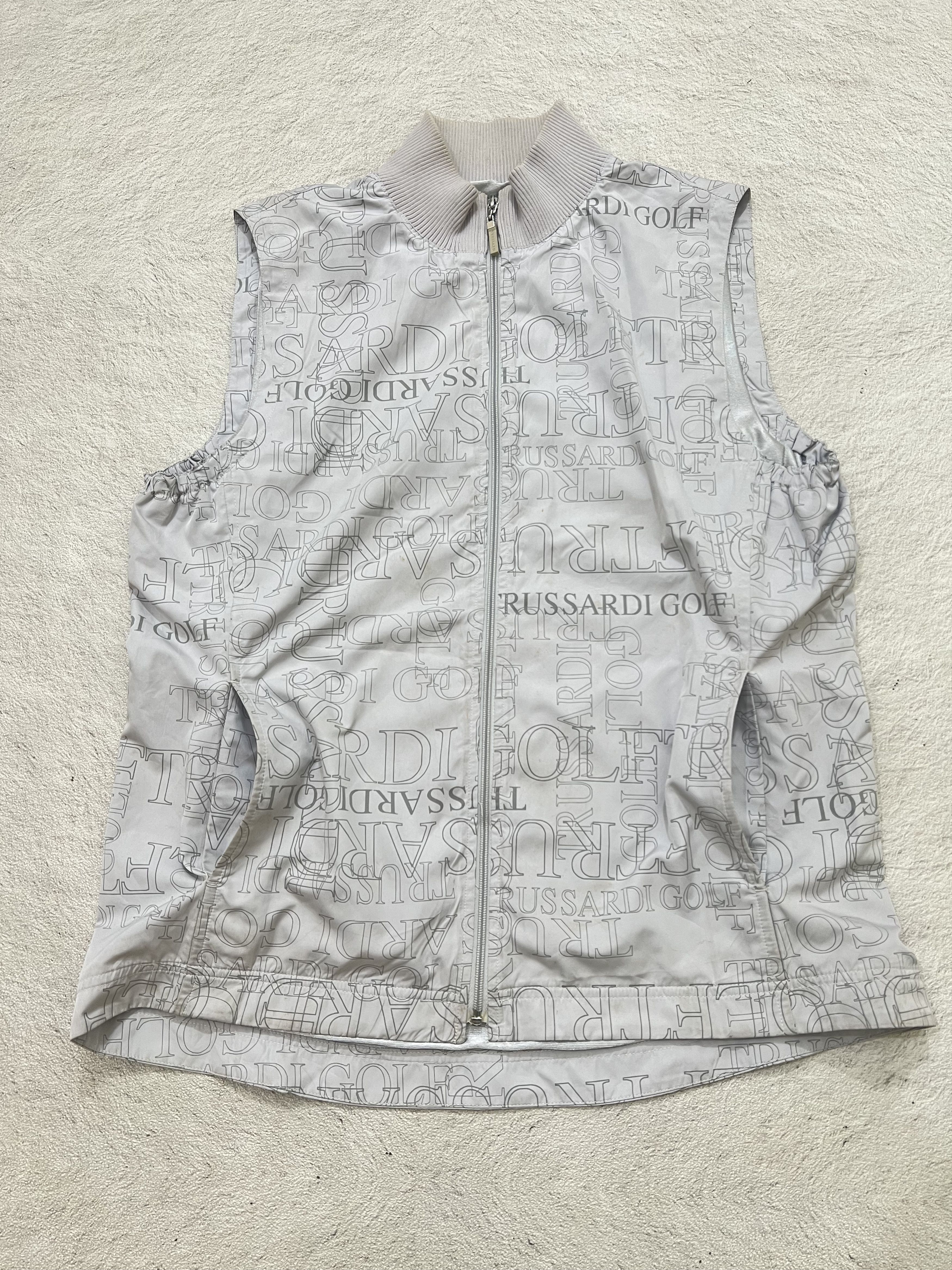 Trussardi Vintage 90s Trussardi Iconic Logo Nylon Zip Vest y2k Size US M / EU 48-50 / 2 - 1 Thumbnail