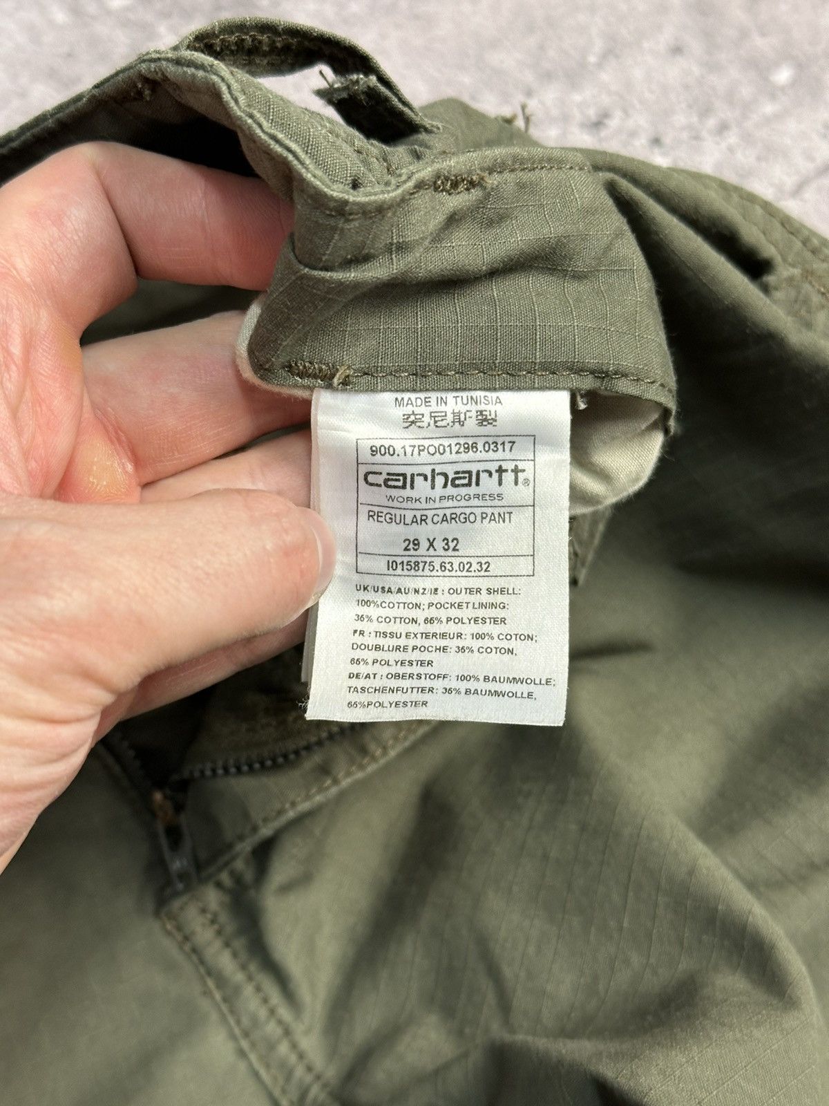 Carhartt × Vintage Vintage Carhartt Cargo Distressed Pants Faded Green Y2K Size US 30 / EU 46 - 15 Thumbnail