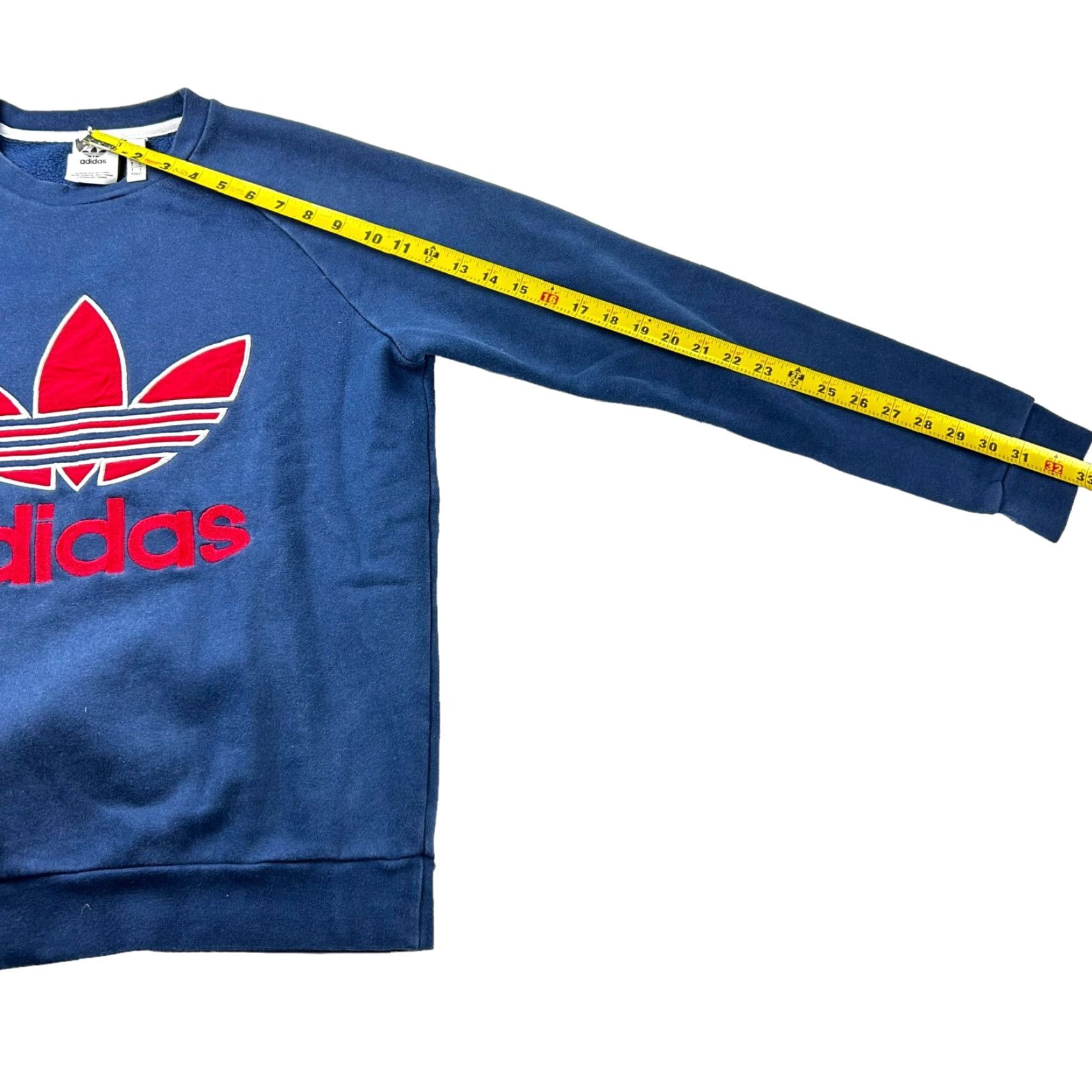 Adidas VINTAGE Adidas Sweatshirt Crew Neck Long Sleeve Fleece Logo Embroidered Trefoil Blue Small Mens Size US S / EU 44-46 / 1 - 5 Thumbnail