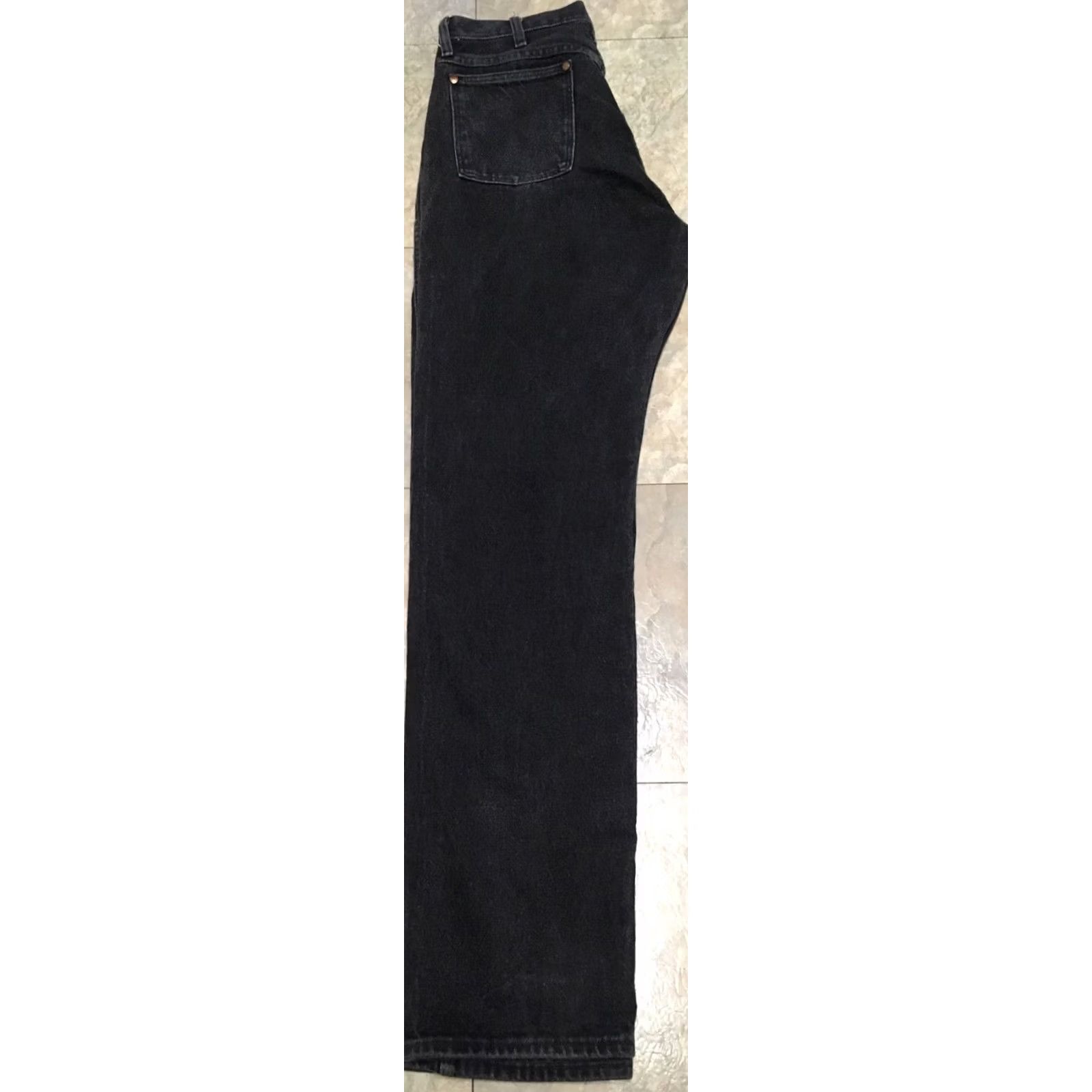 Wrangler VINTAGE Wrangler Jeans High Waist Made In USA Black/Faded Black Sz 13 X 34 32" Waist Womens Jeans Straight Leg USA 1980s 90s Size 34" / US 12 / IT 48 - 5 Thumbnail
