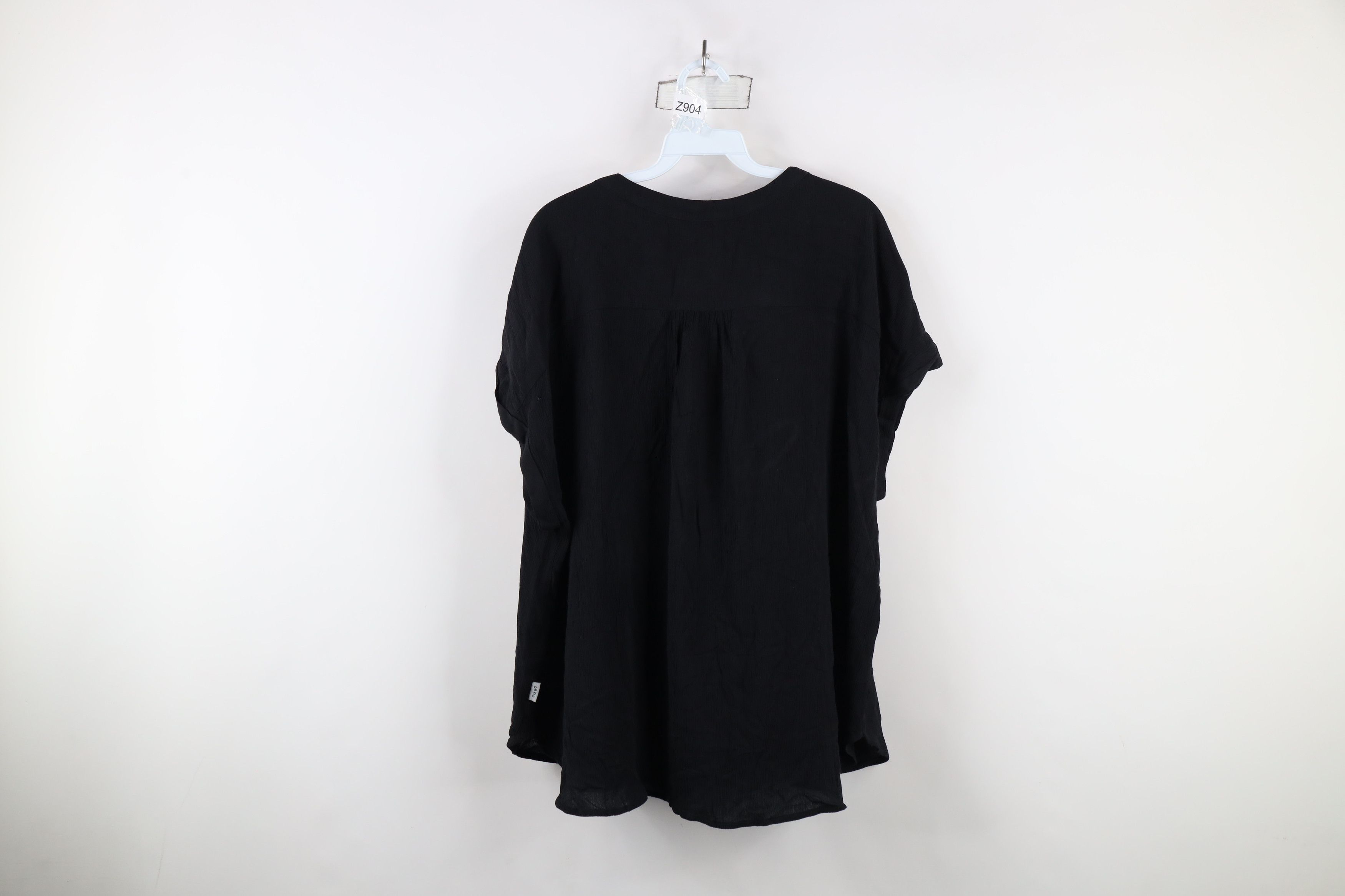 Orvis × Vintage New Orvis Blank Gauzy Rayon Button Shirt Blouse Top Black Size XXL / US 16-18 / IT 52-54 - 10 Thumbnail