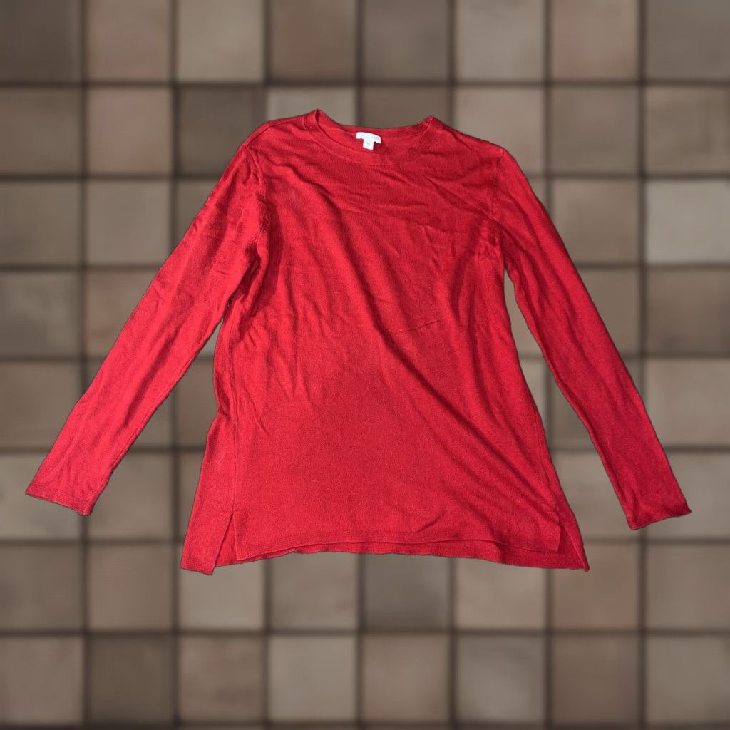 J. Jill VINTAGE J. Jill Women's Shirt Blouse Adult Small Long Sleeve Cotton Blend Red Casual Seasonal Size S / US 4 / IT 40 - 1 Thumbnail