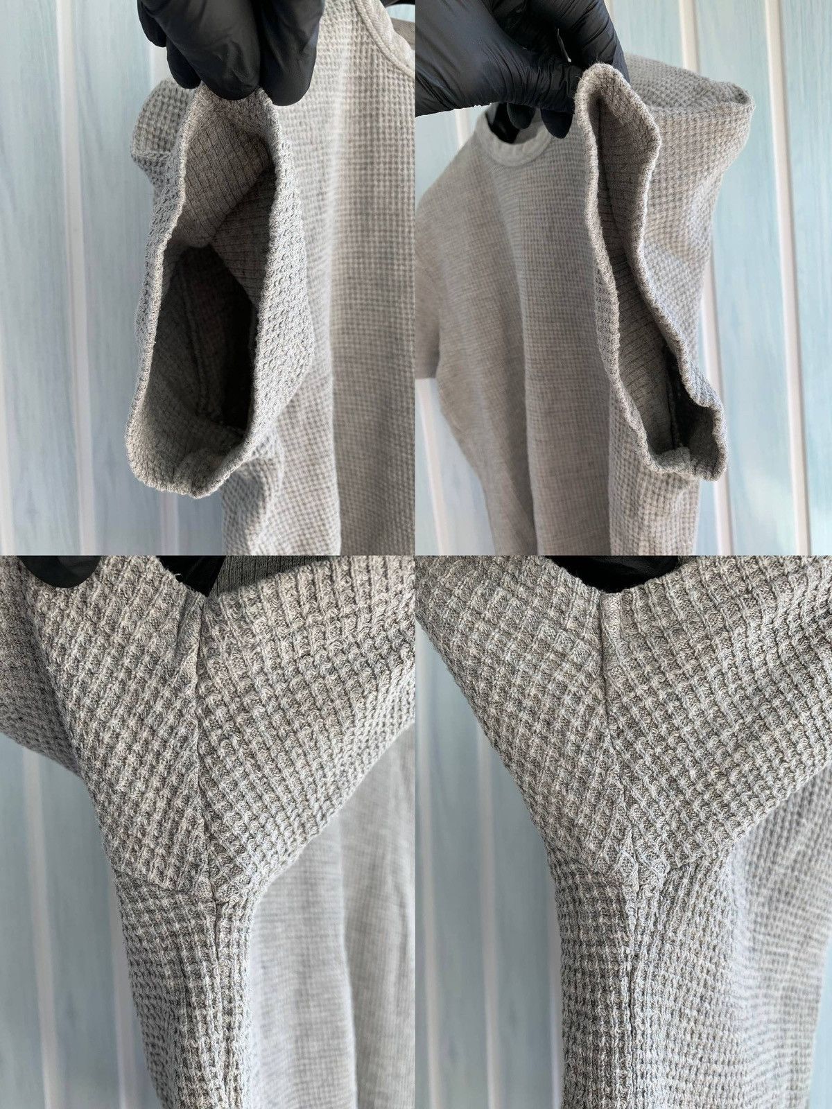 Our Legacy Our Legacy AW 2014 Spun Sumo Women Gray Waffle Knit T-Shirt Size M / US 6-8 / IT 42-44 - 22 Thumbnail