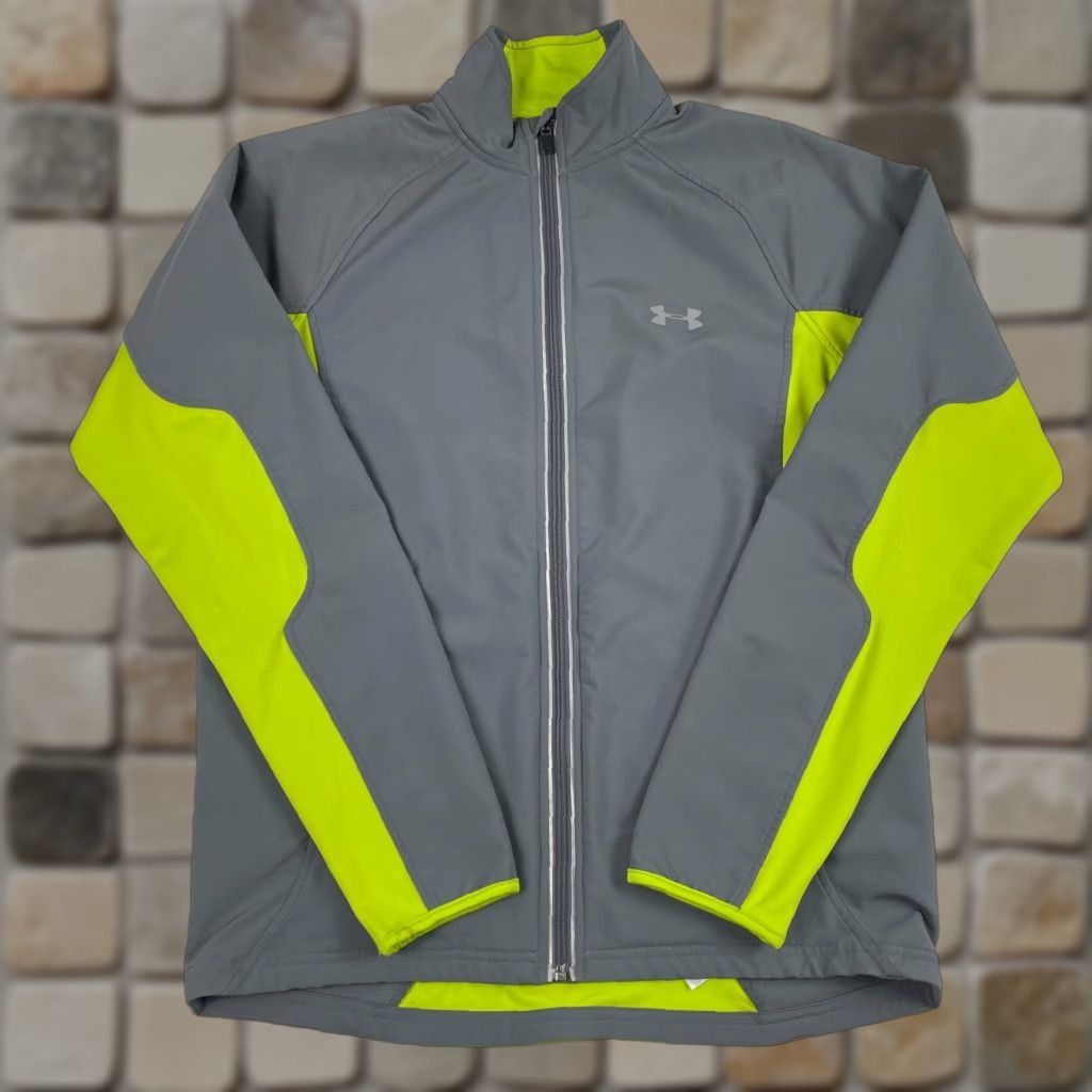 Under Armour Under Armour Jacket Men Medium Gray Yellow ColdGear Full Zip Softshell Lined Ski Activities: Outdoor, Ski, Casual Mens Size US M / EU 48-50 / 2 - 1 Thumbnail