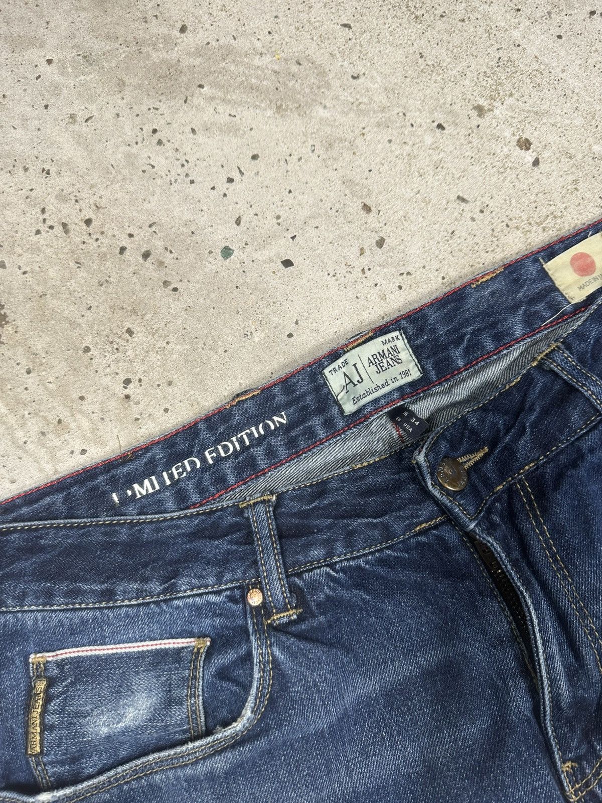 Giorgio Armani Vintage 2000s Armani Jeans Japan Selvedge Denim Pants Size US 34 / EU 50 - 13 Thumbnail