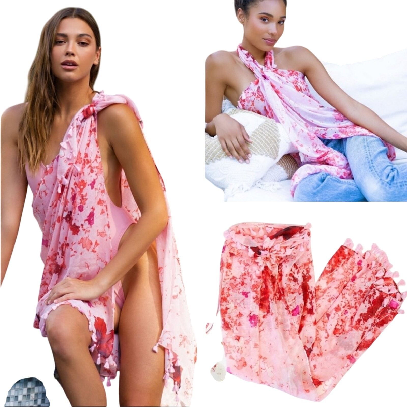 PETER SOM Dream Floral Sarong Pink