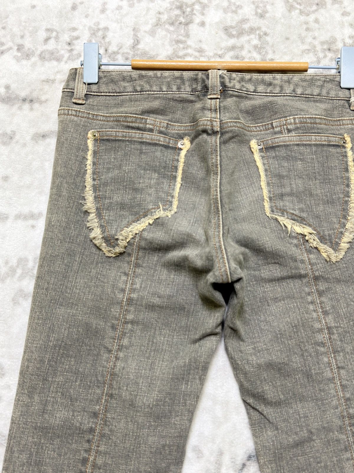Vintage Pink Papillon Reconstructed Bootcut Bell Bottom Fringe Denim Size 27" / US 4 / IT 40 - 10 Thumbnail