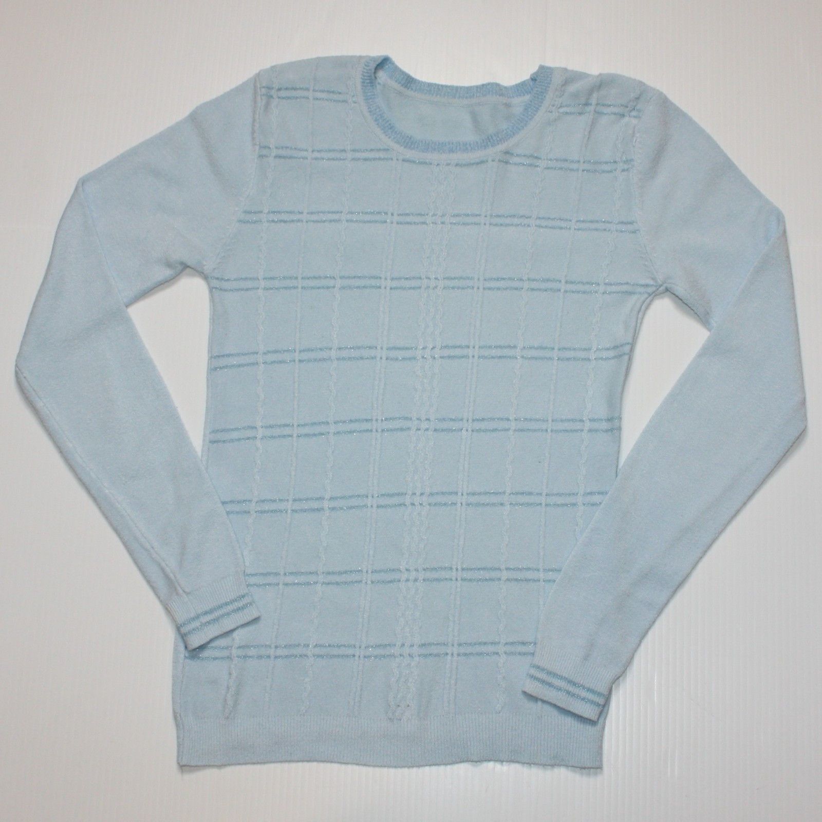 Other Unbranded Light Blue Knit Sweater Top with Sparkle Accents Size S / US 4 / IT 40 - 2 Thumbnail