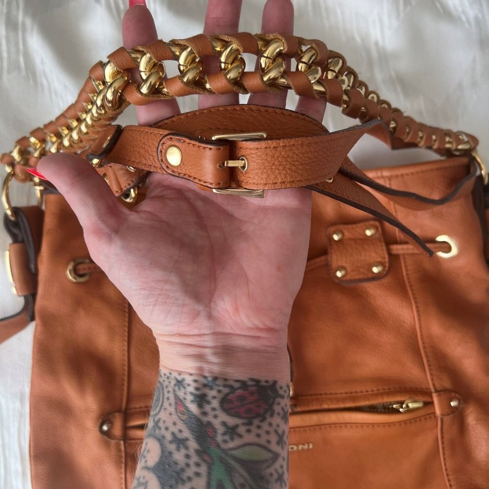 Other Made in Spain |DIMONI | Genuine Brown Leather | Bucket Bag Size ONE SIZE - 7 Thumbnail