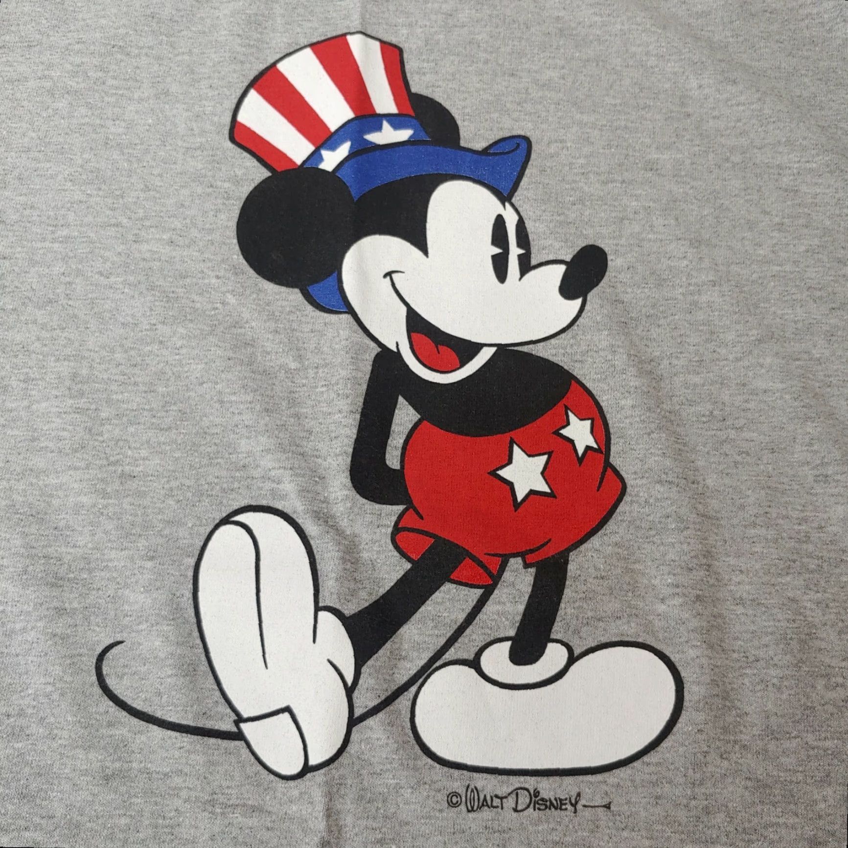 Mickey & Co. Mickey & Co. Mickey Mouse Gray Vtg USA July 4 Ringer T Shirt Uncle Sam Disney - USA - Uncle Sam Mickey Mouse Gray T-Shirt Size US M / EU 48-50 / 2 - 3 Thumbnail