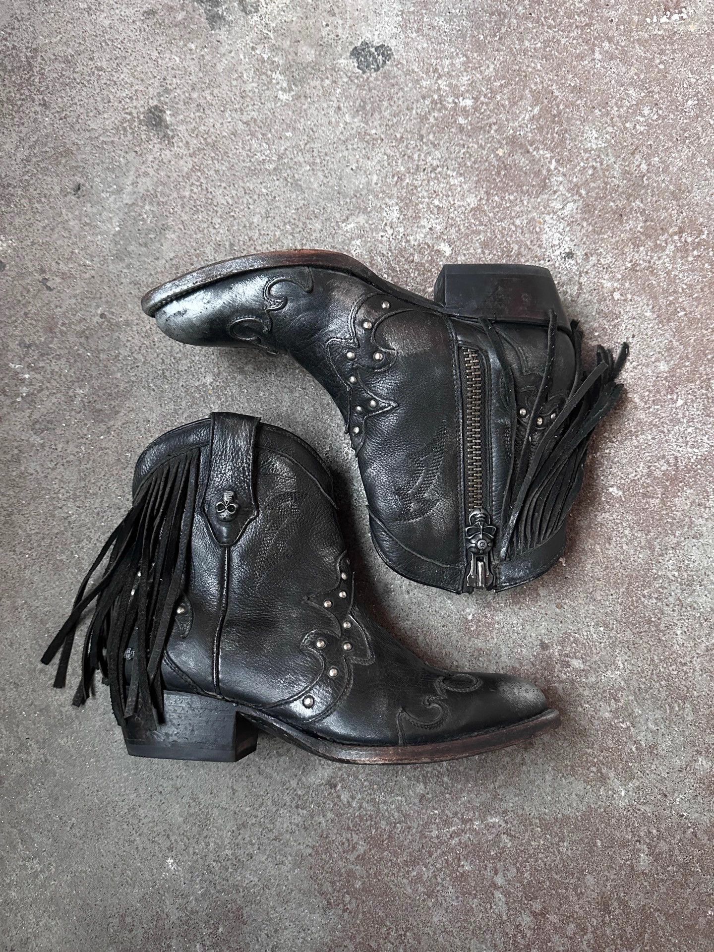 New Rock New Rock Distressed Tassel Western Boots Size US 7.5 / IT 37.5 - 3 Thumbnail