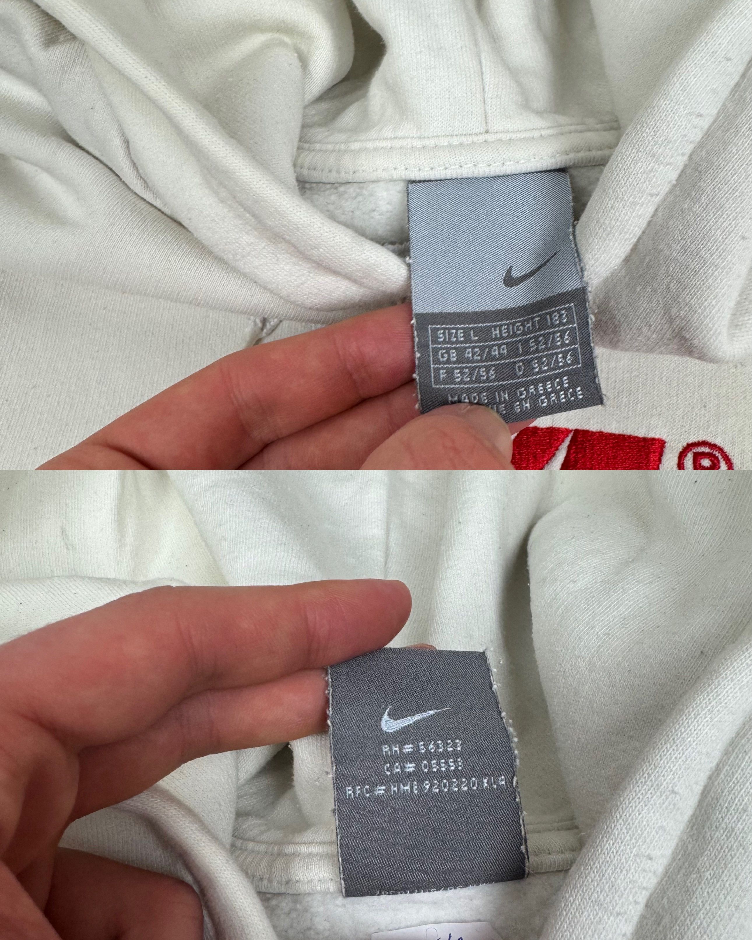 Nike Nike Air Men's White Red Logo Fleece Lined Pullover Hoodie L Size US L / EU 52-54 / 3 - 4 Thumbnail