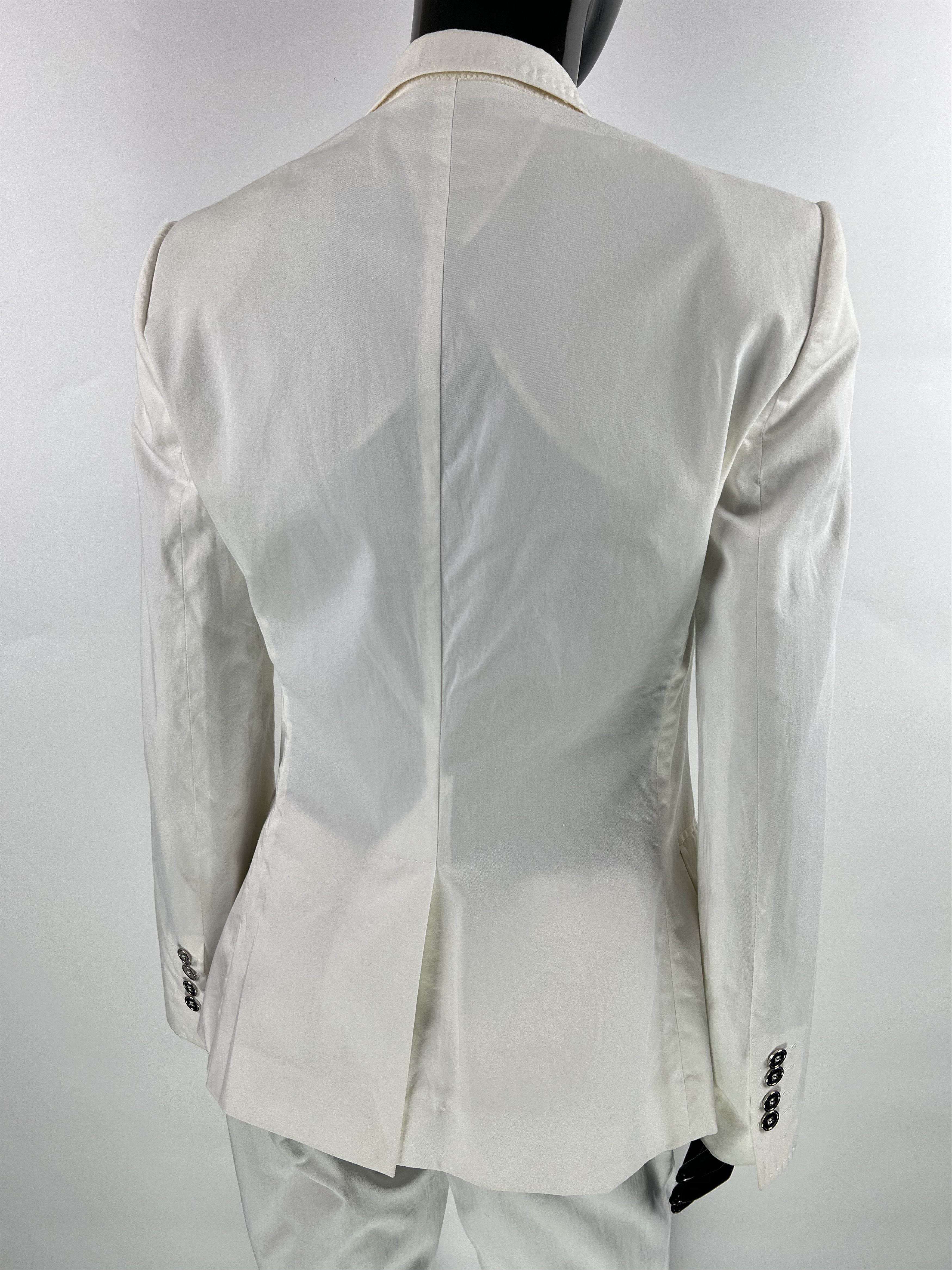 Dolce & Gabbana Dolce Gabbana Women's White Cotton Silk Suit Size IT42 Size M / US 6-8 / IT 42-44 - 8 Thumbnail