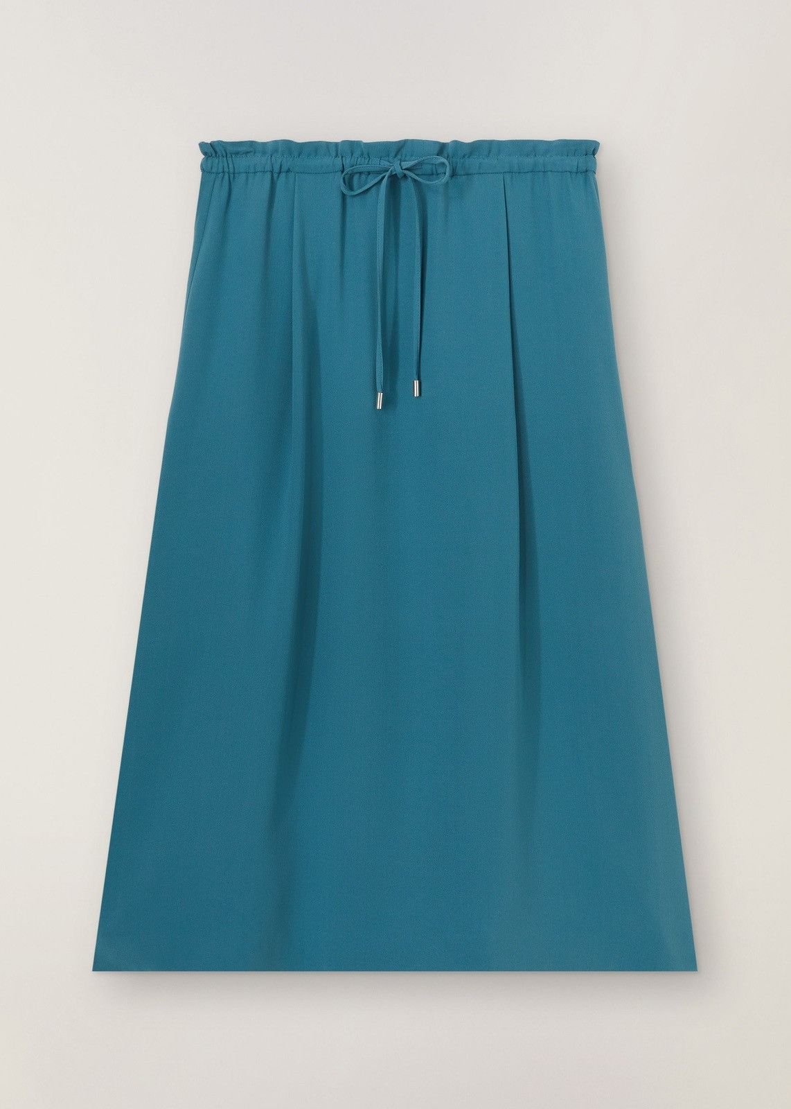 Loro Piana o1srvl11e0824 Lina Silk Midi Skirt in Teal Size 30" / US 8 / IT 44 - 1 Thumbnail