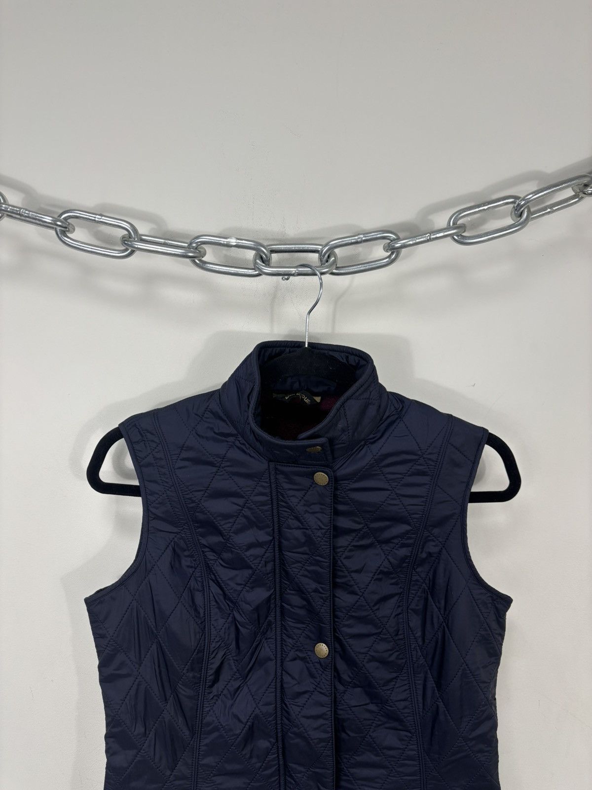 Barbour Barbour Wray Gilet Women’s Navy Blue Diamond Quilted Vest Size S / US 4 / IT 40 - 4 Thumbnail