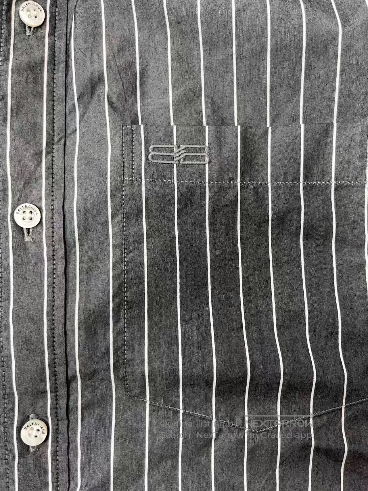 Balenciaga Balenciaga Men's Striped Button Long-Sleeve Shirt. Size US M / EU 48-50 / 2 - 3 Thumbnail