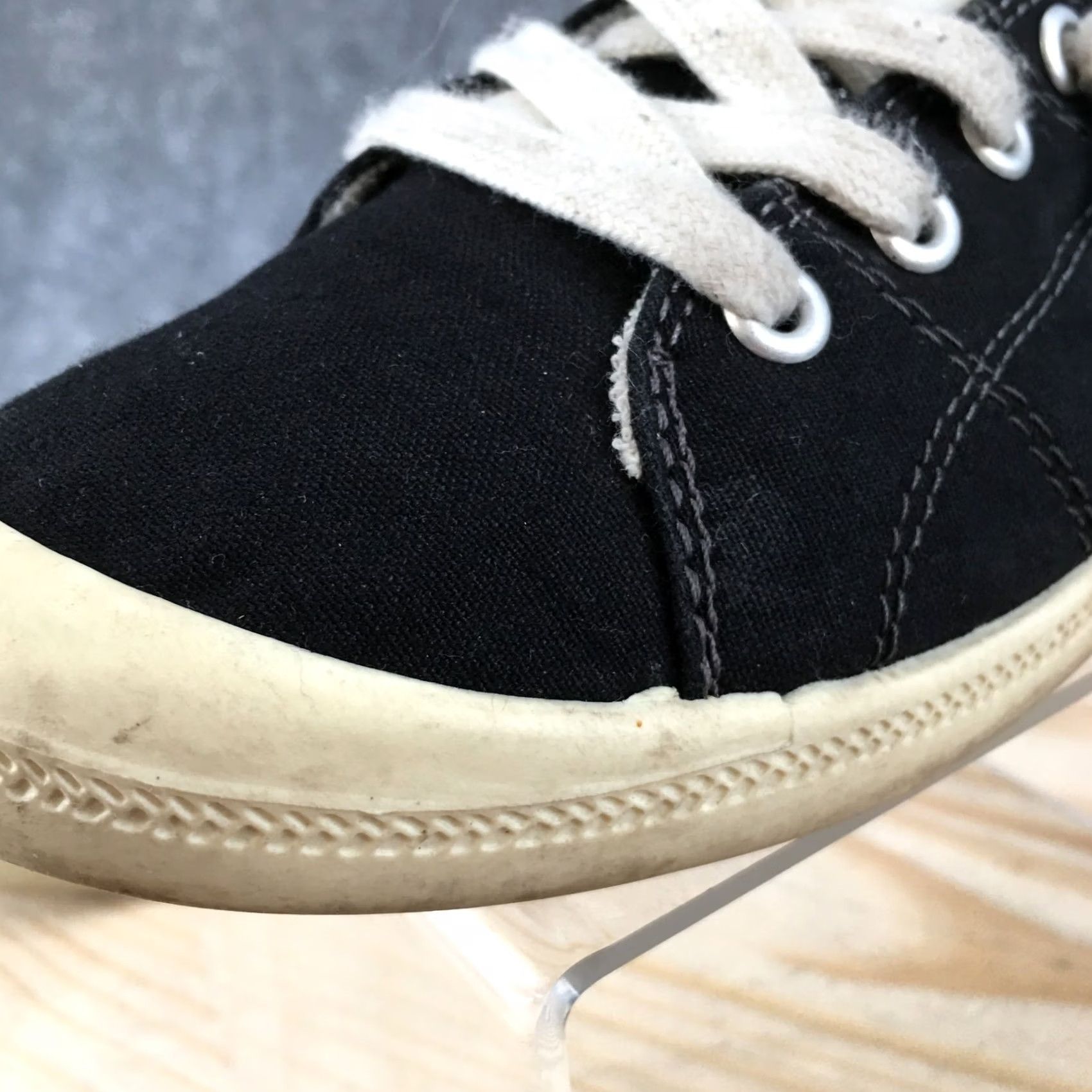 Vintage Madden Girl Baailey Shoes Womens 6 Casual Low Top Sneakers Black Fabric Lace Up Size M / US 6-8 / IT 42-44 - 6 Thumbnail