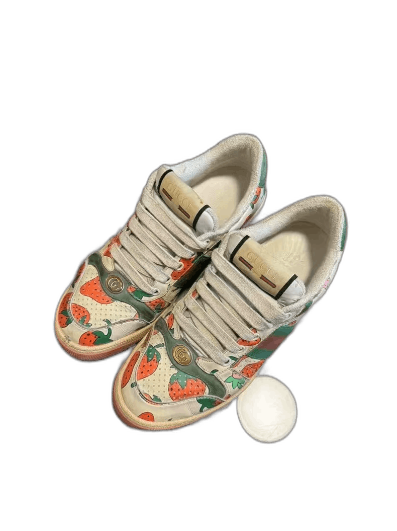 Gucci Gucci Strawberry Print Screener Sneakers Size 37 Size US 7 / IT 37 - 1 Thumbnail