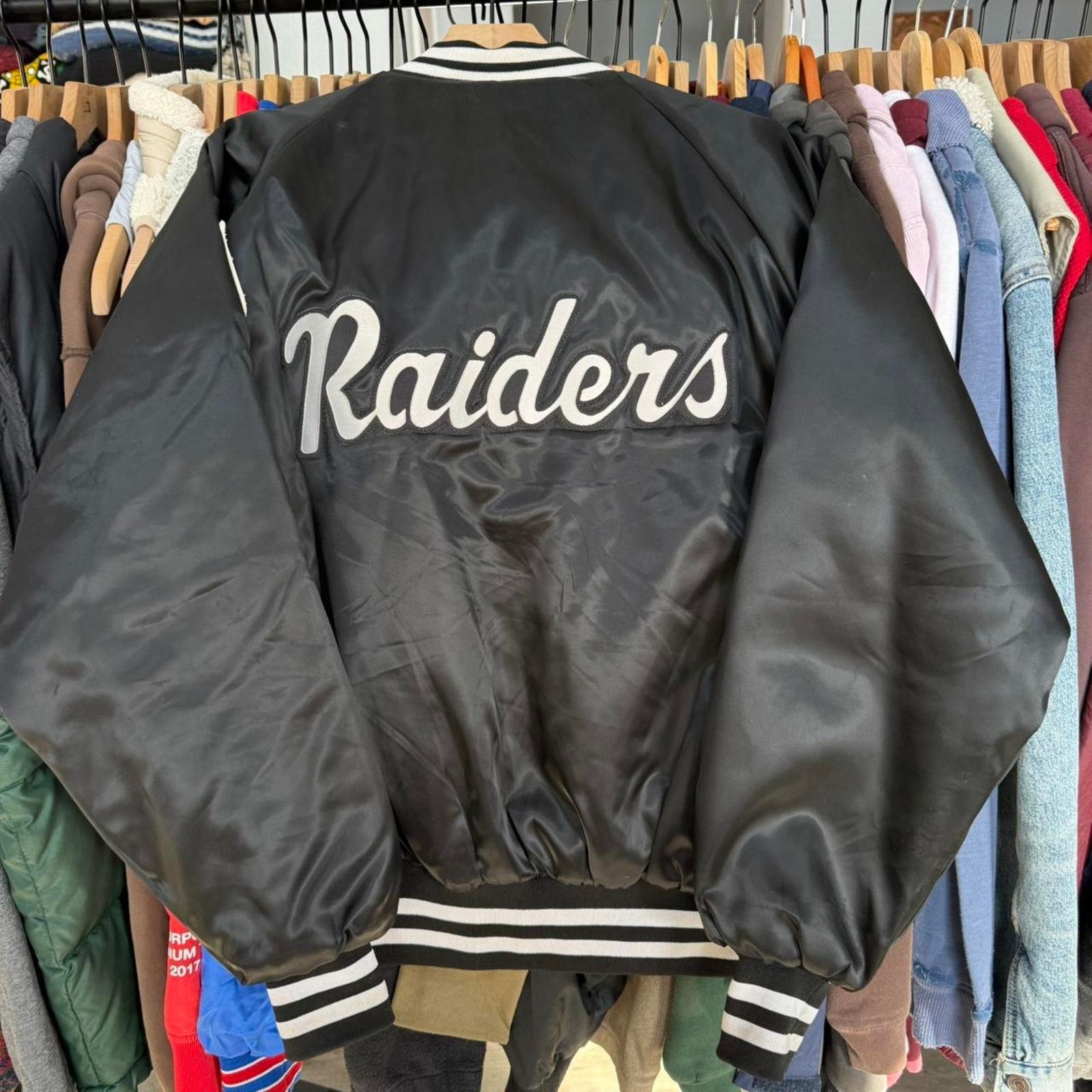 Chalk Line Vintage 90s Raiders Chalk Line Satin Style Jacket Size US XL / EU 56 / 4 - 1 Thumbnail