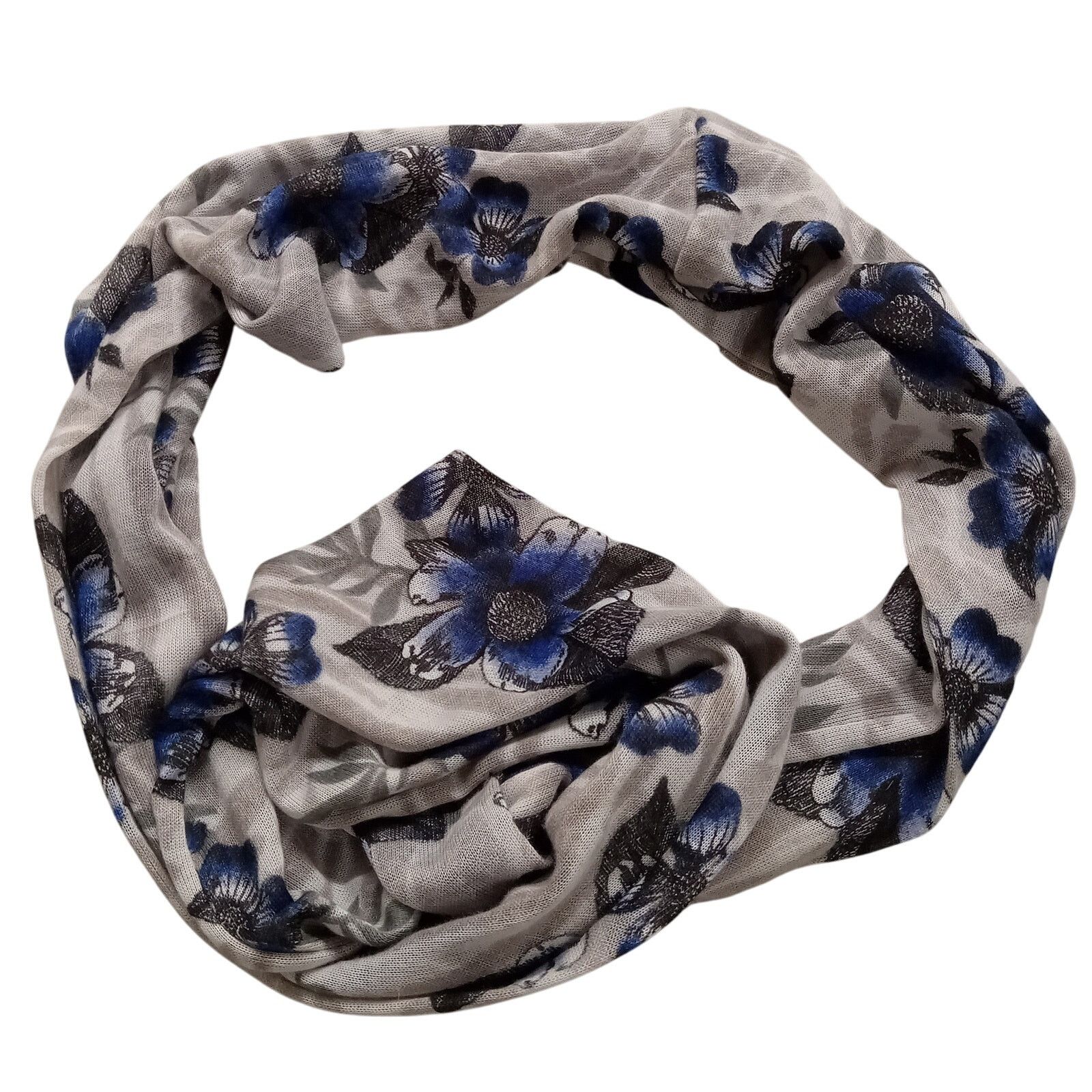 & Other Stories Woman's Scarf One Size Blue Grey Floral Polyester Size ONE SIZE - 1 Thumbnail