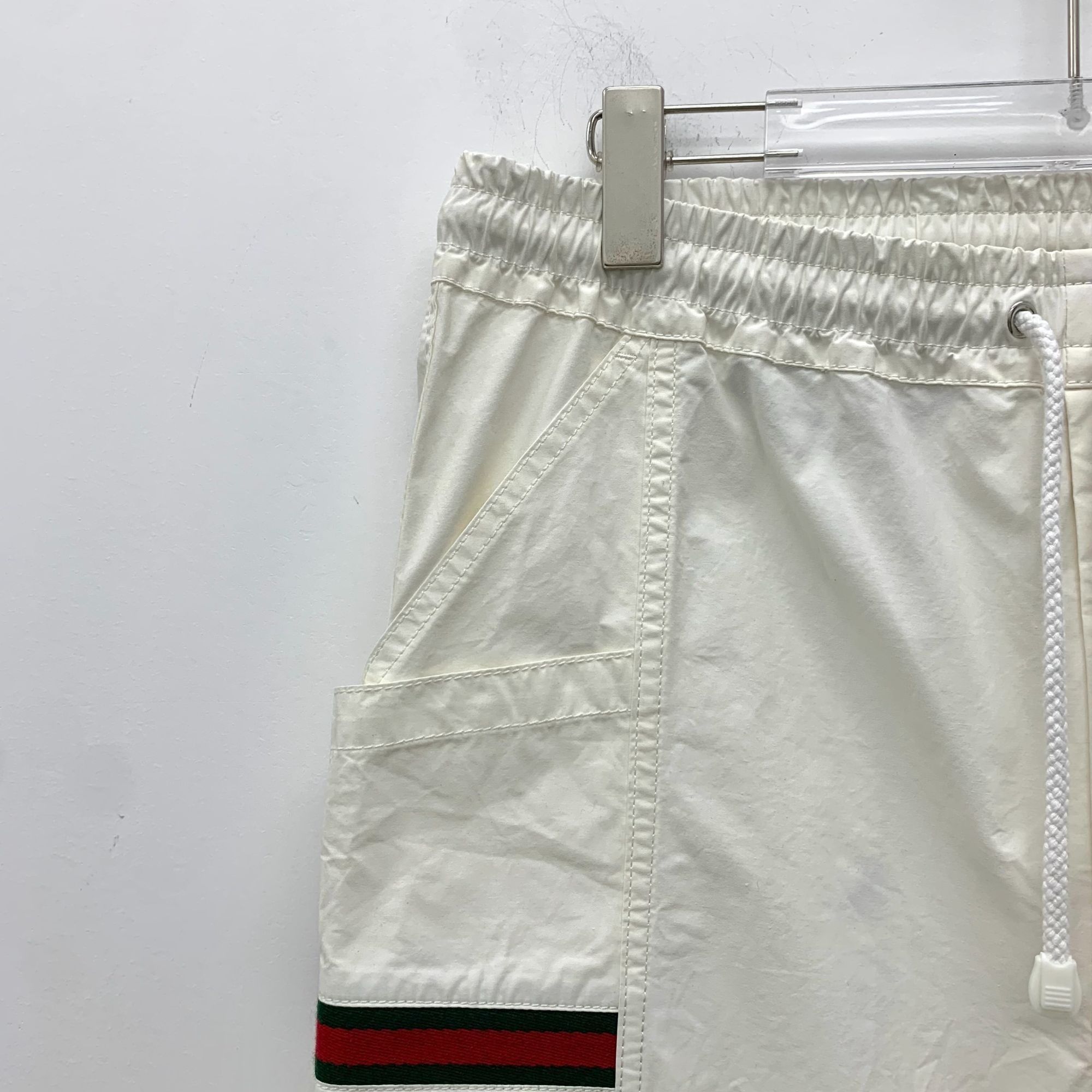 Gucci Gucci White Cotton Drawstring Casual Trousers W/ Striped Web Size US 32 / EU 48 - 7 Thumbnail