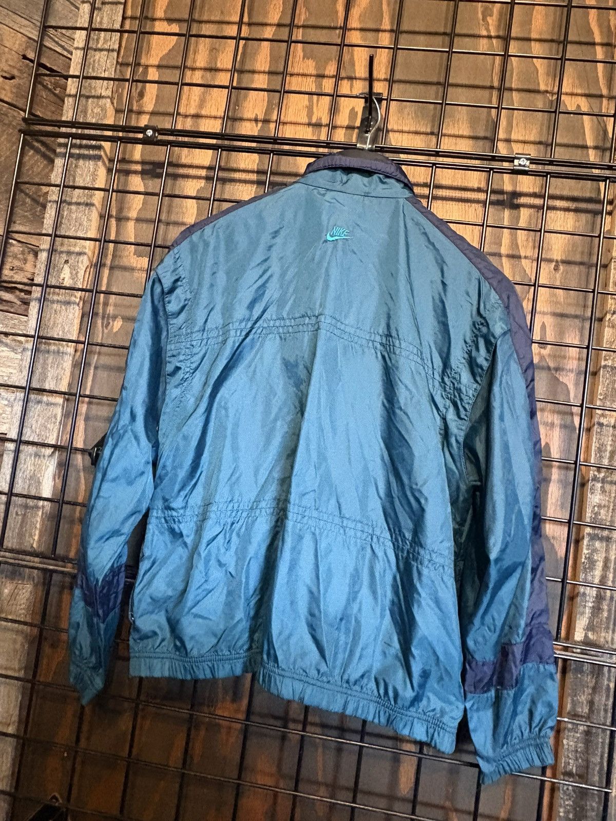 Nike Vintage 90s Nike Windbreaker Jacket Teal & Navy – Size M Size US M / EU 48-50 / 2 - 2 Thumbnail