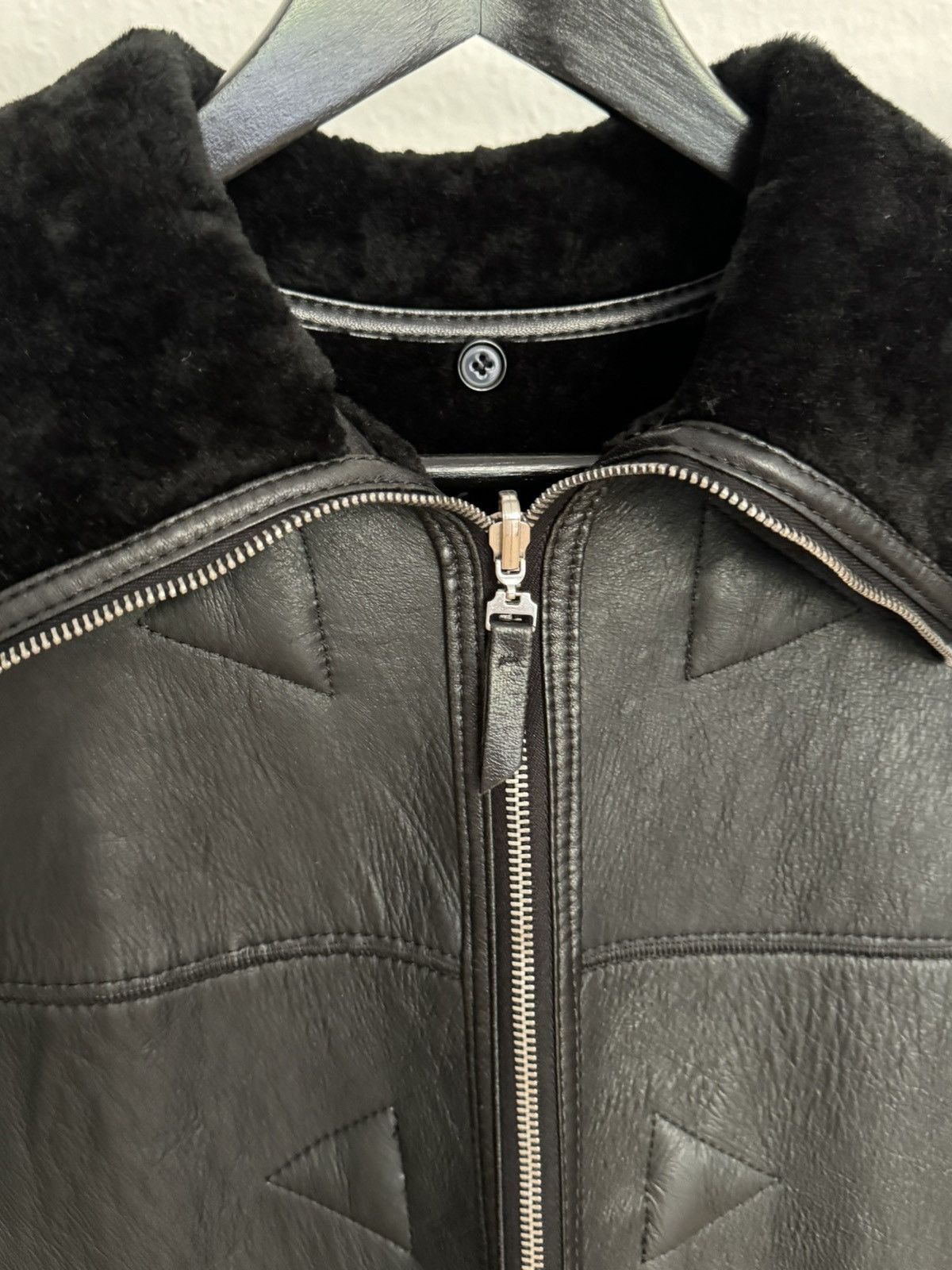 Armani × Emporio Armani × Giorgio Armani Armani Leather Black Fur Trench Jacket Size M / US 6-8 / IT 42-44 - 5 Thumbnail