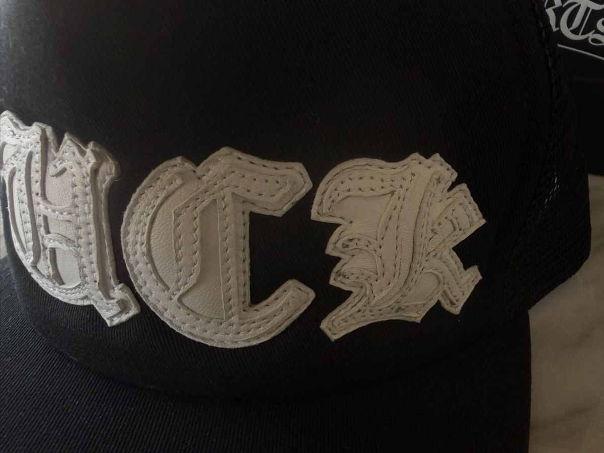 Chrome Hearts Chrome Hearts White Leather Patch Fuck Trucker Hat RARE Size ONE SIZE - 3 Thumbnail