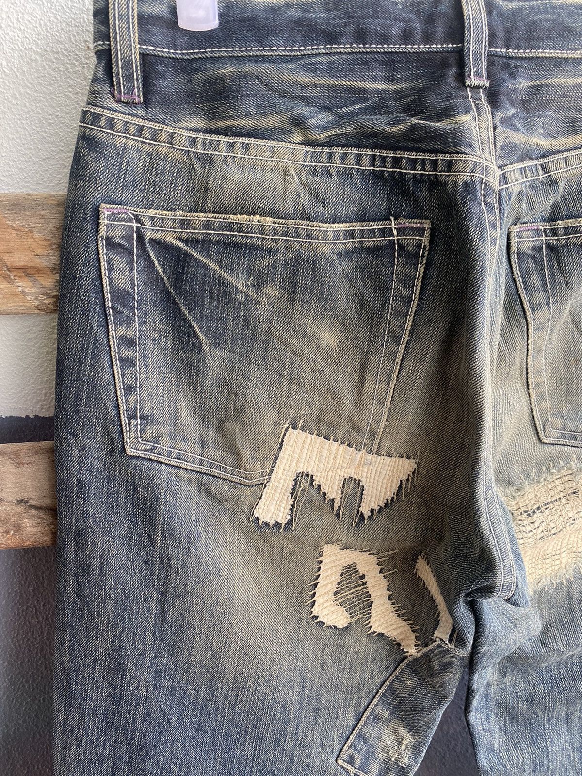 Japanese Brand × Takeo Kikuchi × Vintage Vintage Takeo Kikuchi Rework Style Distressed Jeans Size US 30 / EU 46 - 10 Thumbnail