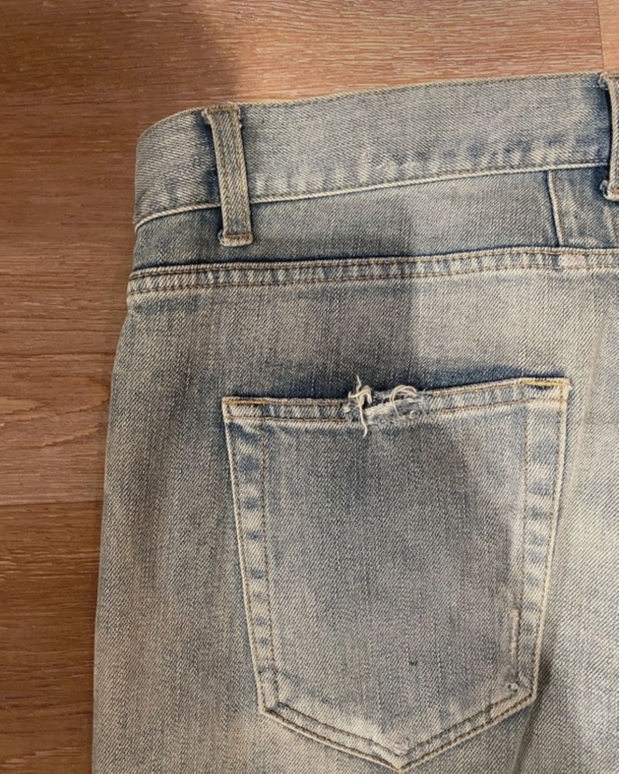 Saint Laurent Paris D02 Bright Wash Ripped Denim Size US 32 / EU 48 - 3 Thumbnail
