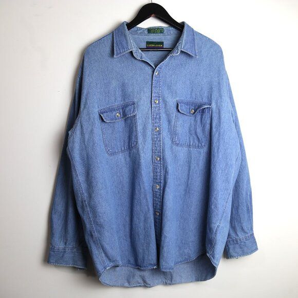 Vintage Vintage Grenadier Denim Light Blue Collared 80s Shirt Size US M / EU 48-50 / 2 - 1 Thumbnail