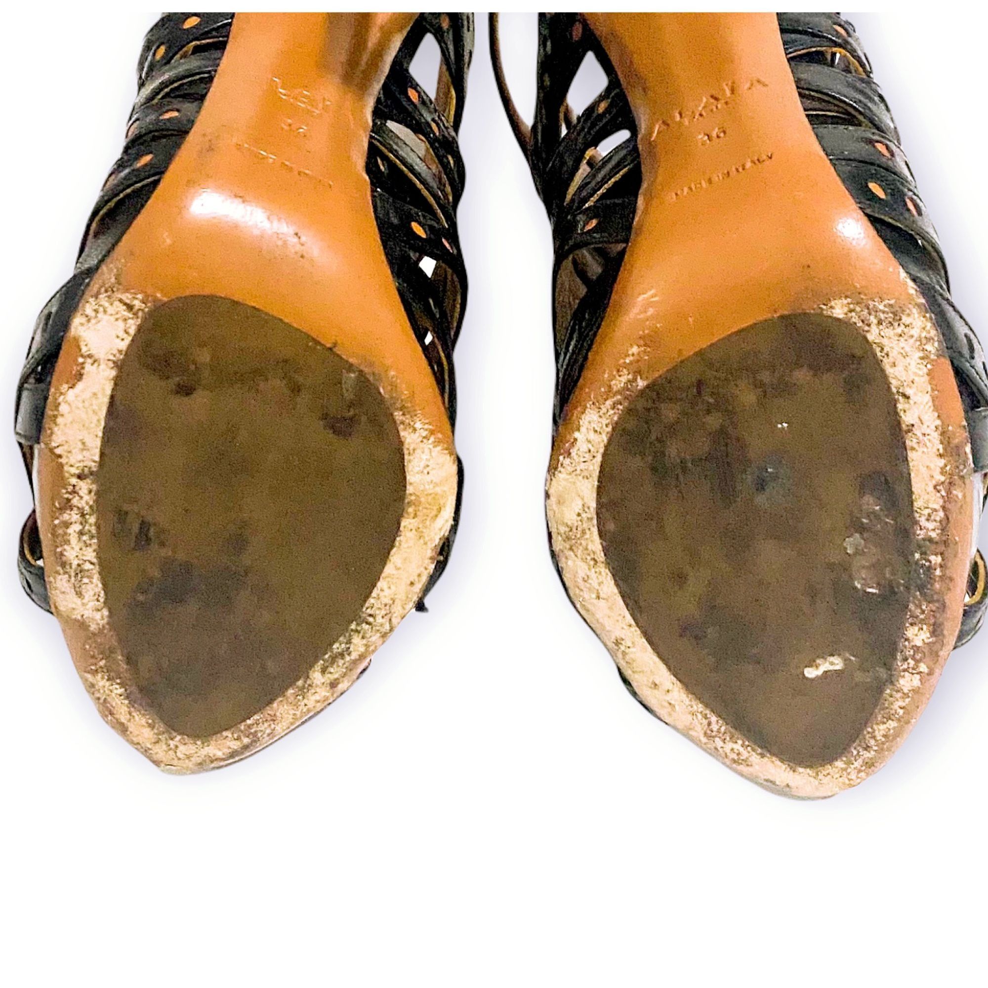 Alaia Alaïa Black Leather Caged High Heel Sandal, 36 EU, in Box Size US 6 / IT 36 - 13 Thumbnail