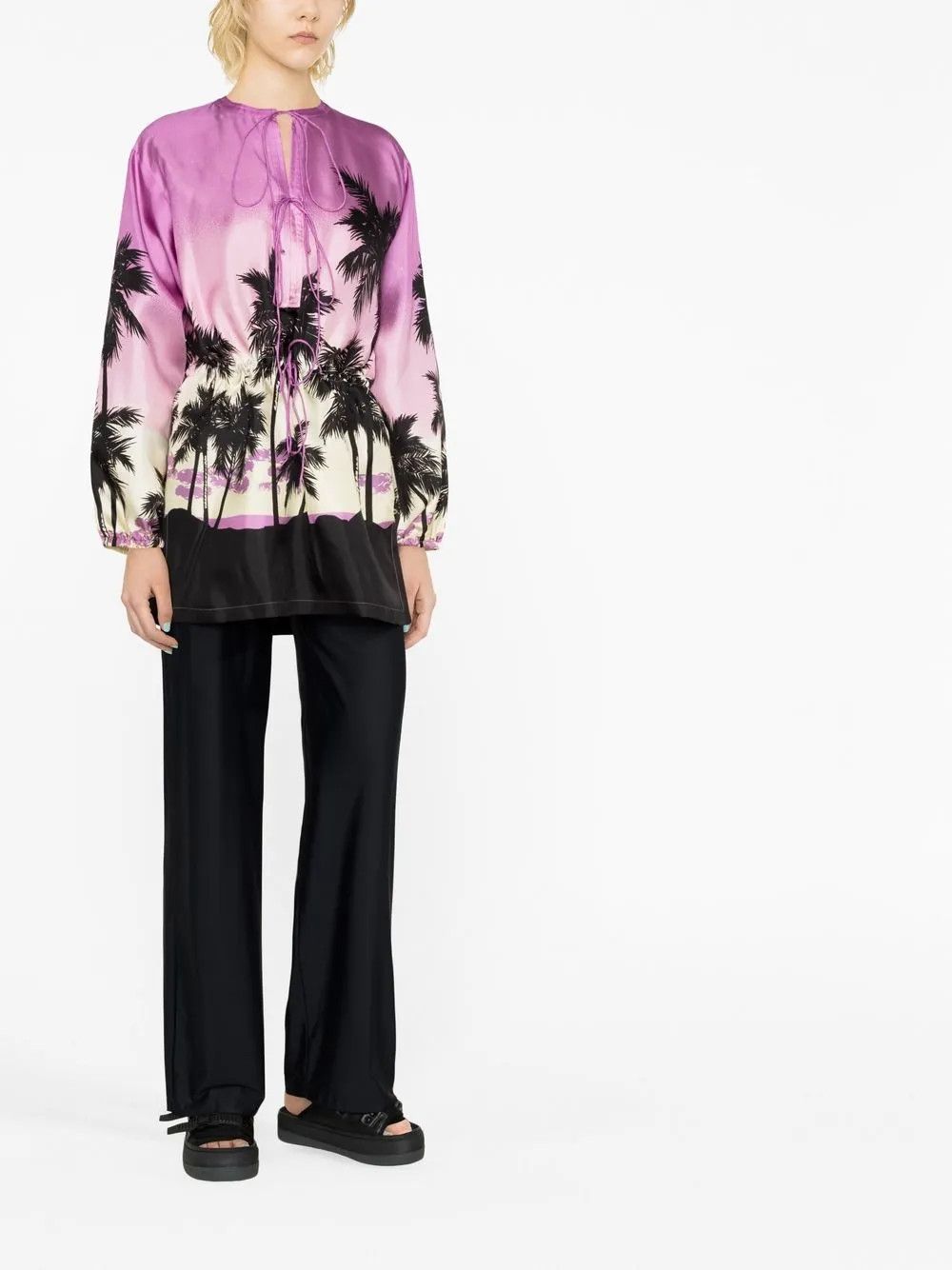 Palm Angels o1y1225 Bow Blouse in Multicolor Size XS / US 0-2 / IT 36-38 - 4 Thumbnail