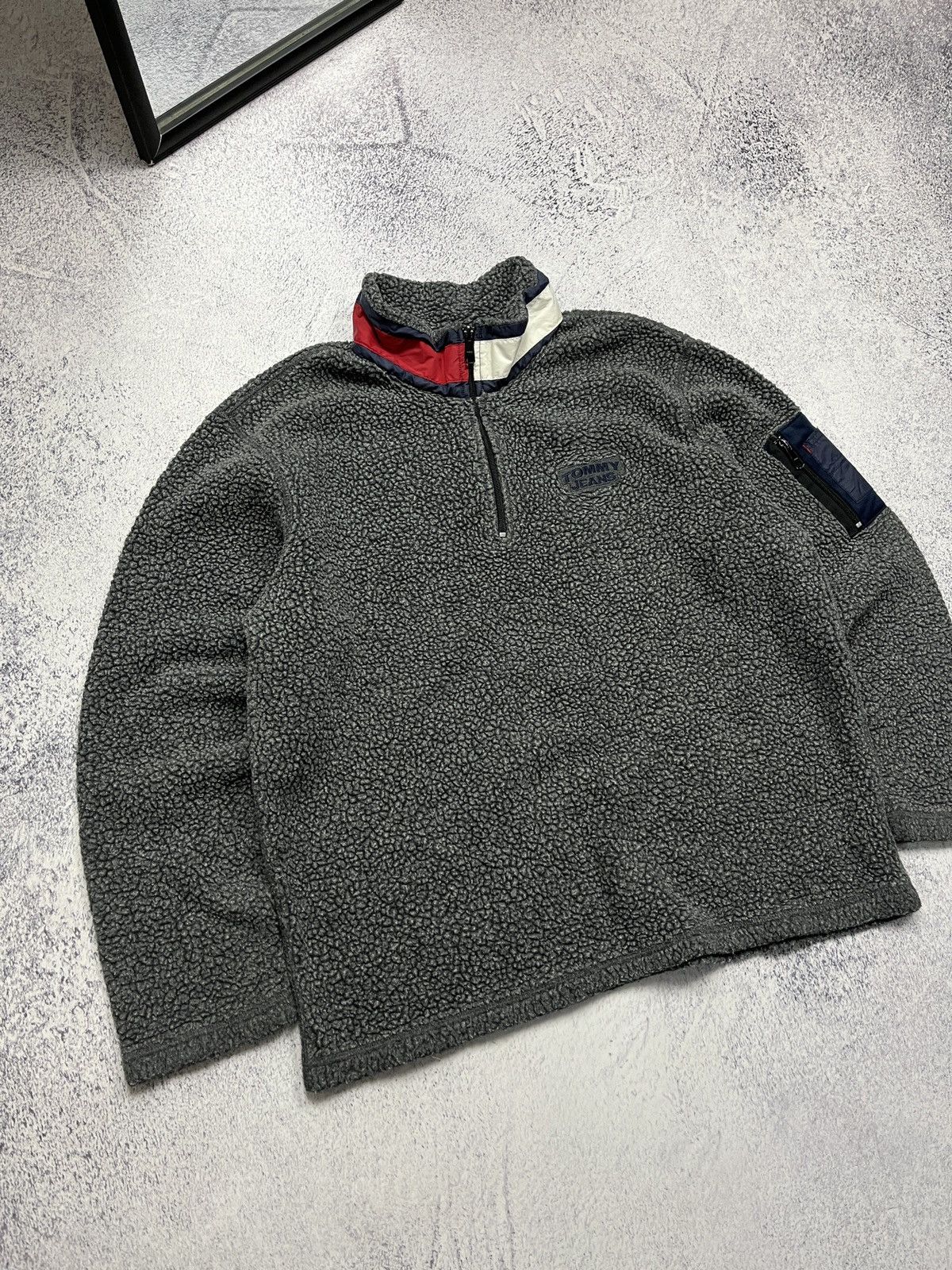 Tommy Hilfiger Vintage 00’s Tommy Hilfiger Fleece Sherpa Jacket Big Logo Size US L / EU 52-54 / 3 - 3 Thumbnail