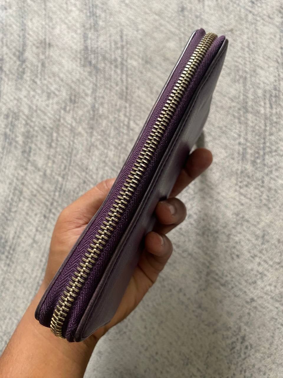Gucci Gucci Soho GG Zip Around Leather Wallet Purple Size ONE SIZE - 7 Thumbnail