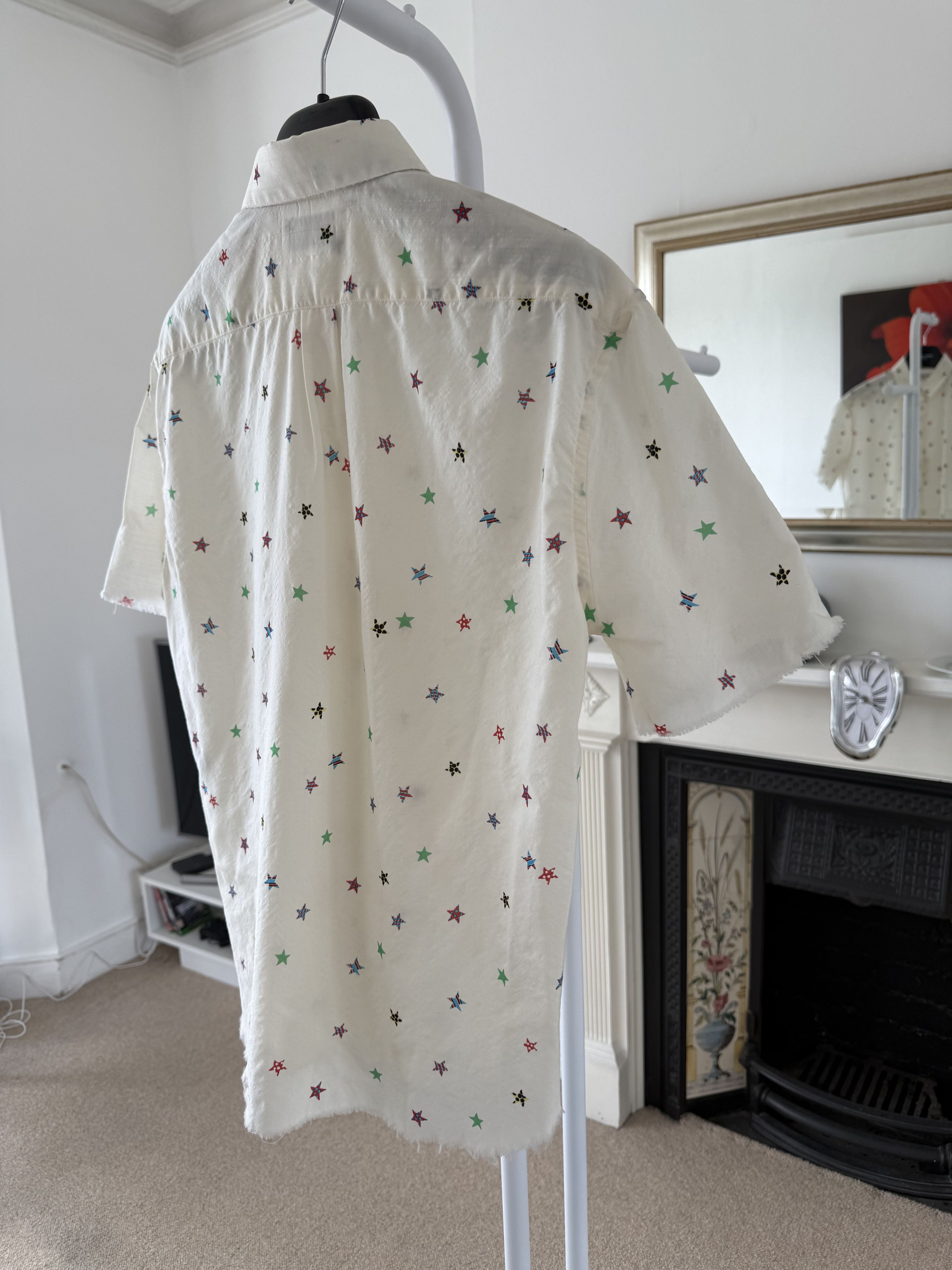 Saint Laurent Paris SS19 Saint Laurent Raw Hem Stars Shirt Size US XS / EU 42 / 0 - 4 Thumbnail