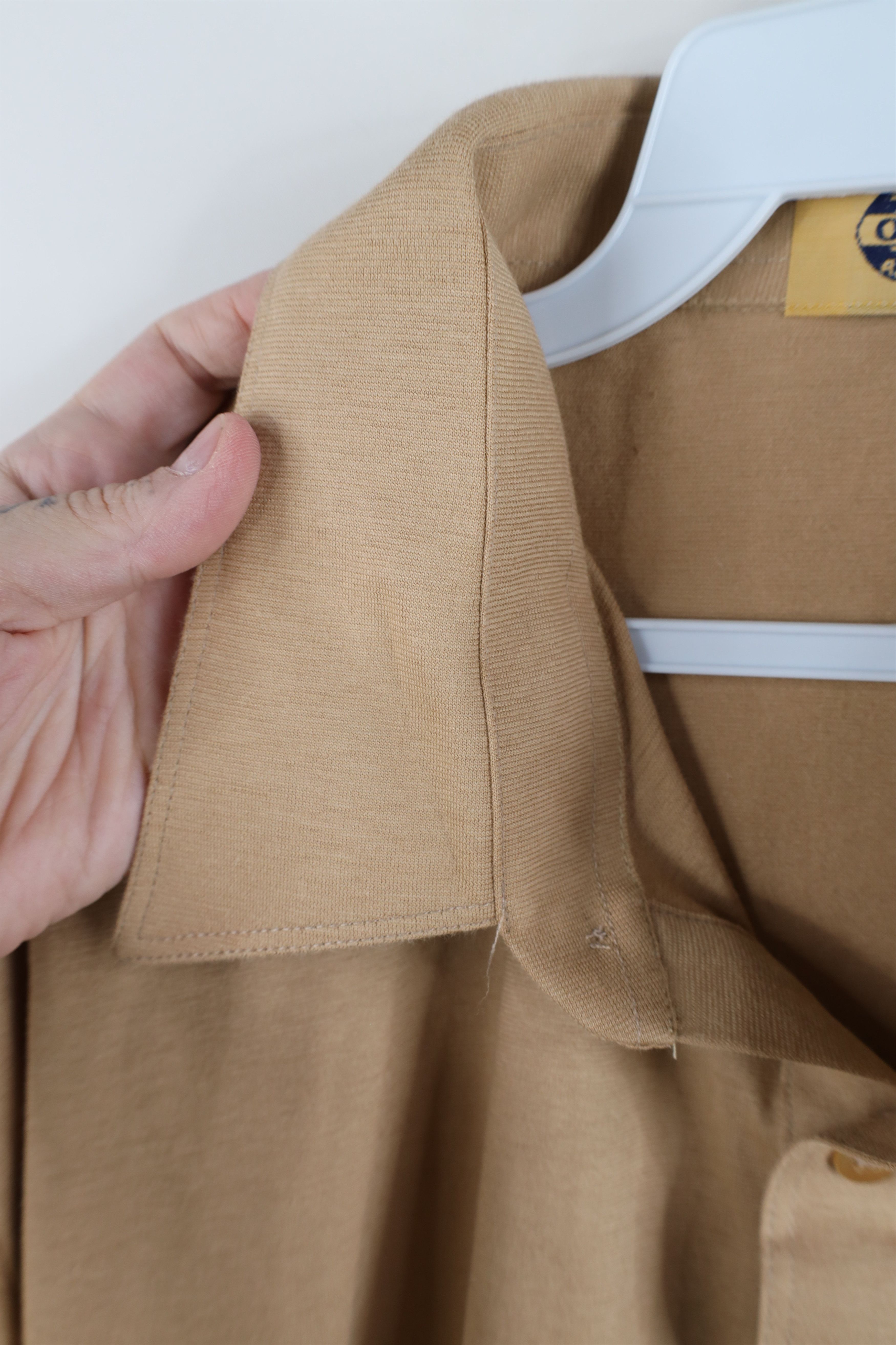 Vintage Vintage 70s 80s Streetwear Collared Polo Shirt Beige Tan Size US XL / EU 56 / 4 - 10 Thumbnail