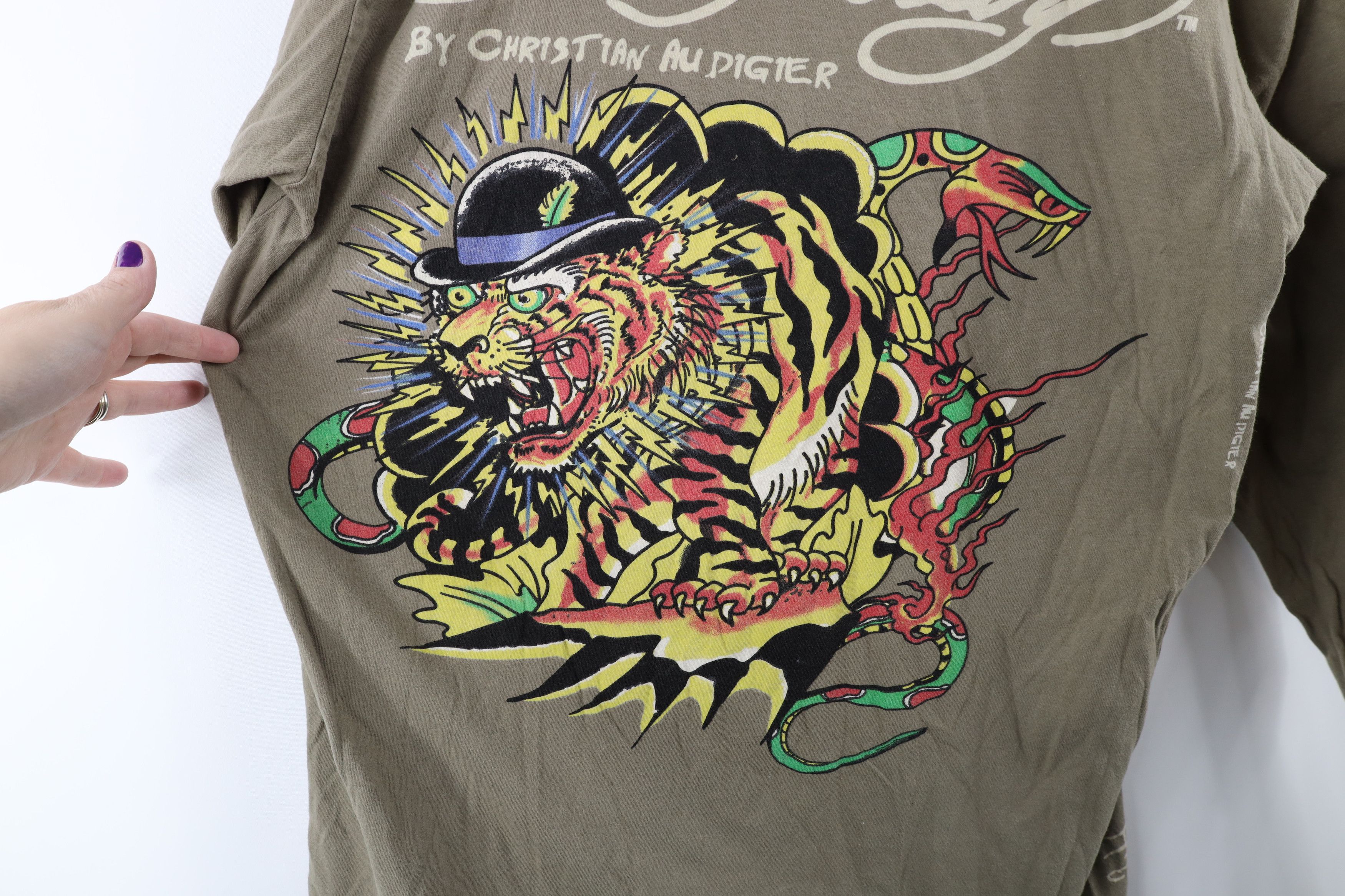 Ed Hardy × Vintage Vintage Ed Hardy Christian Audigier Long Sleeve T-Shirt Size US XXL / EU 58 / 5 - 5 Thumbnail