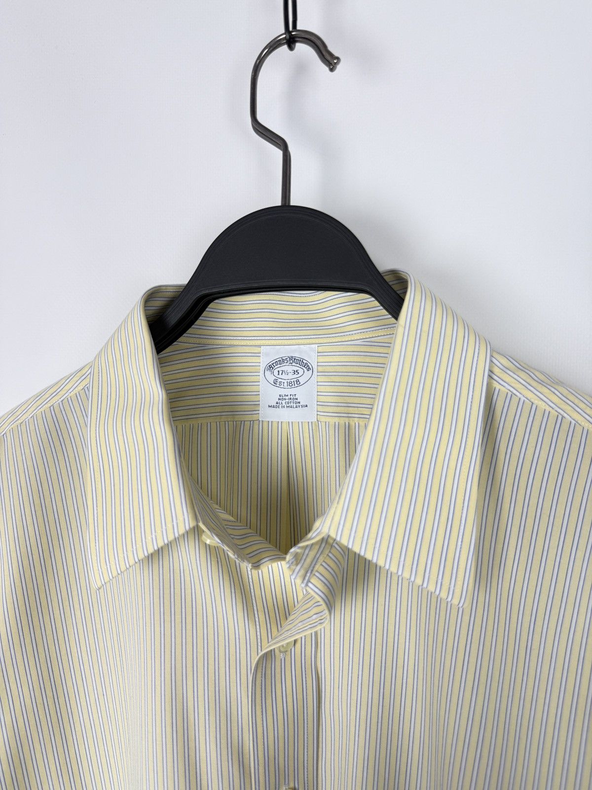 Brooks Brothers Brooks Brothers Slim Yellow Stripe Formal French Cuff Shirt Size US XL / EU 56 / 4 - 3 Thumbnail