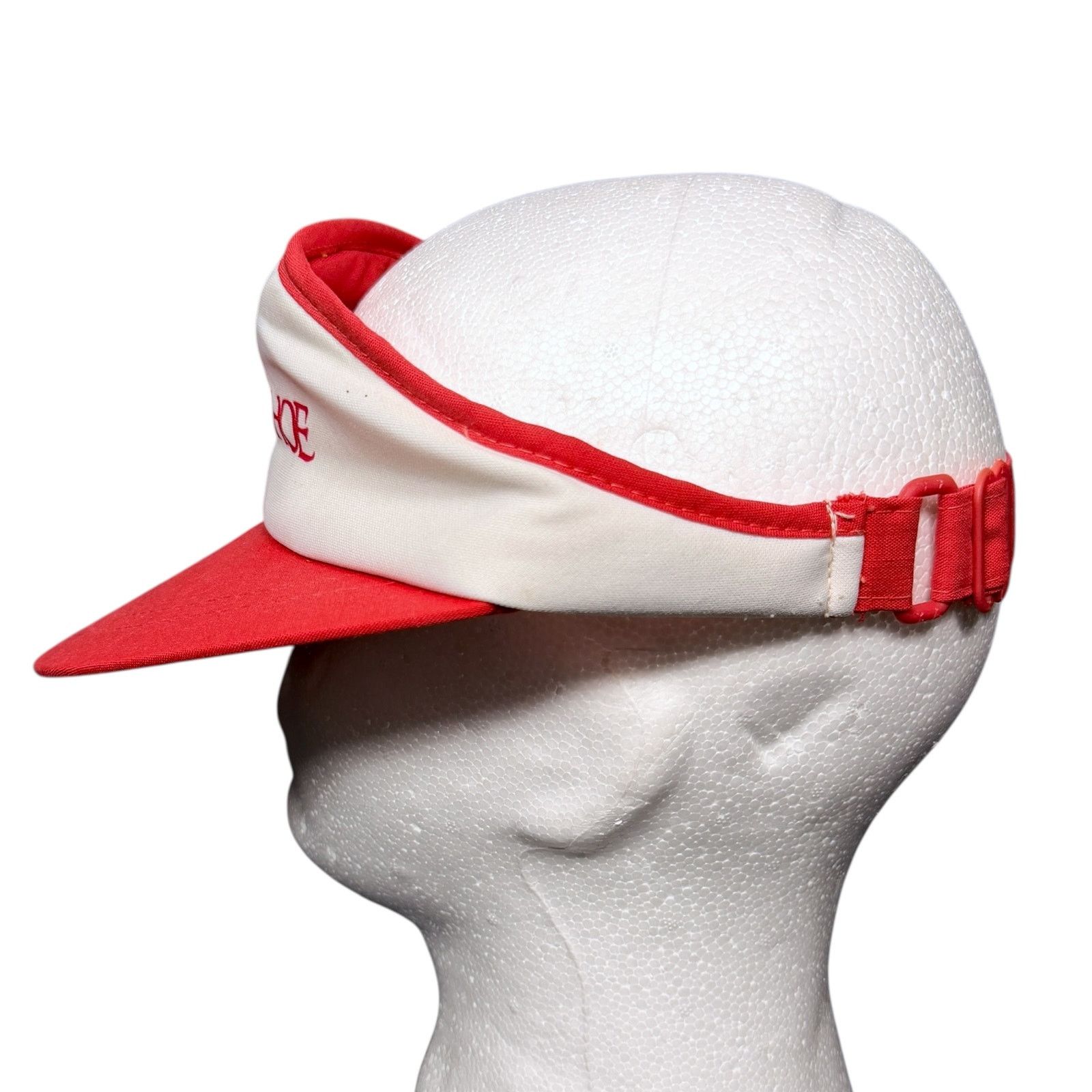 Hanes Vintage 80s The Ridge Tahoe Ski Resort Red White Hanes Visor Size ONE SIZE - 3 Thumbnail