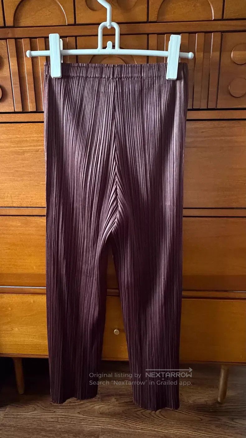Issey Miyake Issey Miyake Ruffle Straight Pants Dark Brown Size 25" / US 0 / IT 36 - 3 Thumbnail
