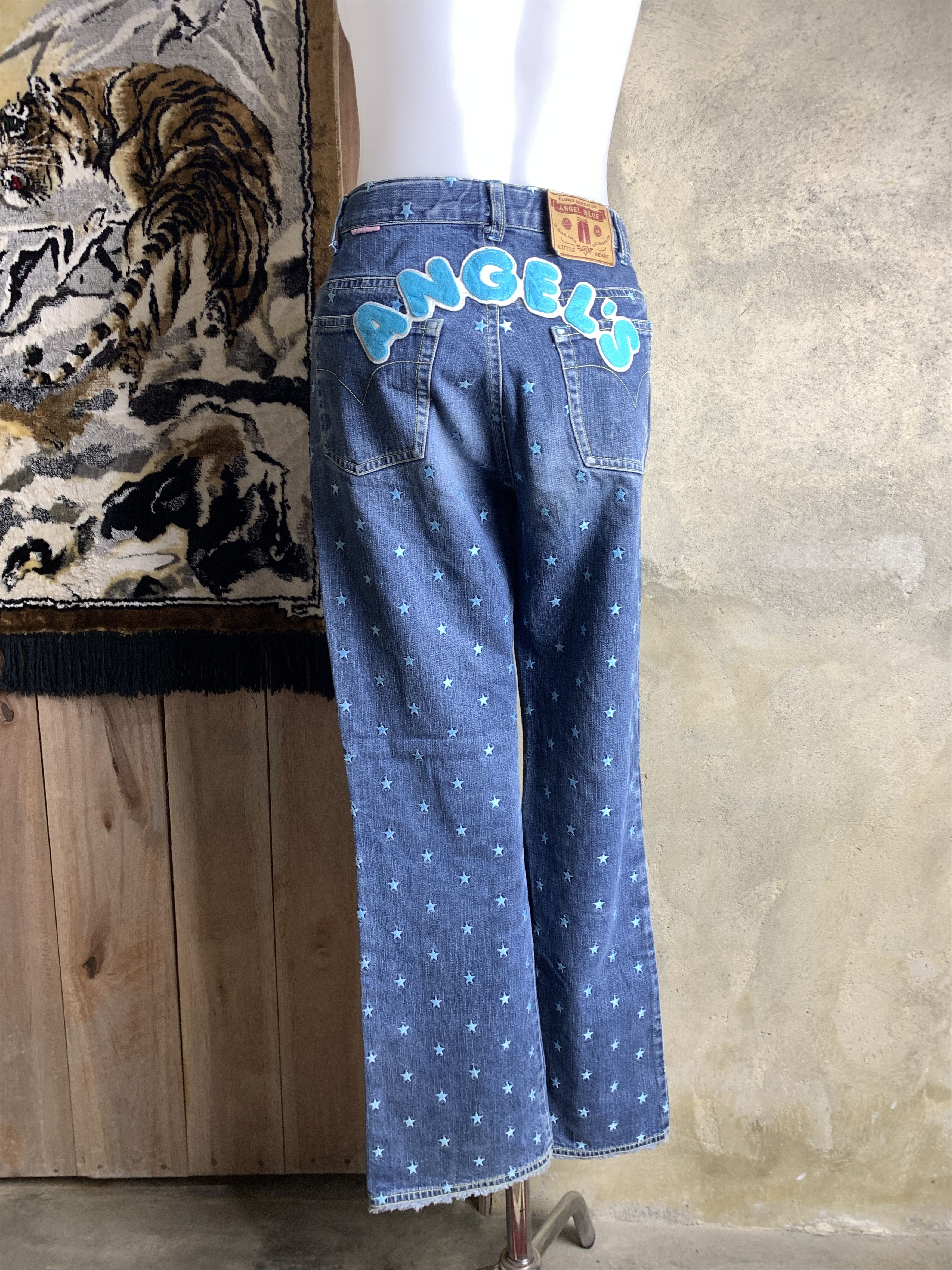 Angel Blue 2000s Angel Blue Stars Embroidered Dot Cute Jeans (25) Size 25" / US 0 / IT 36 - 2 Thumbnail