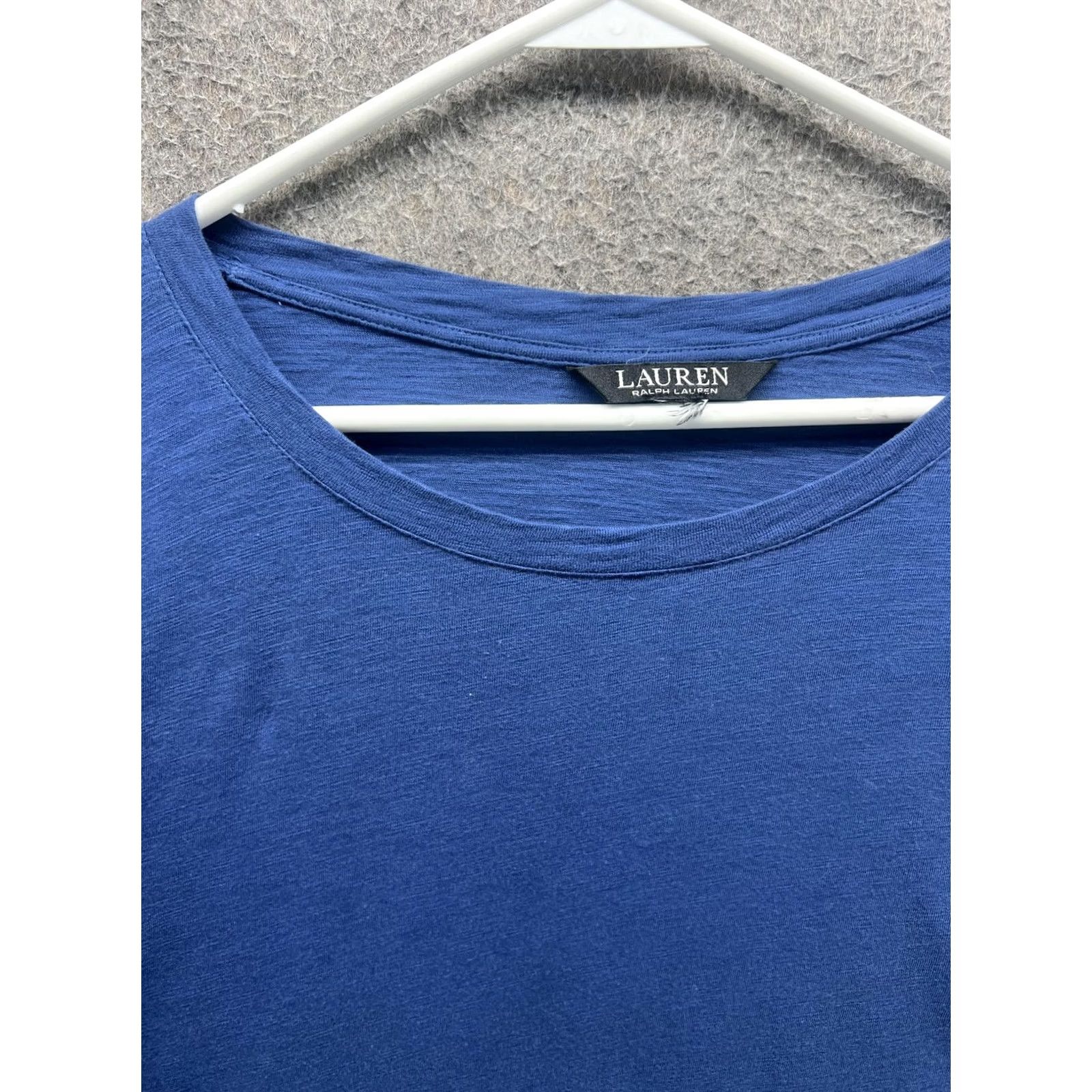 Ralph Lauren VINTAGE? No. Lauren Ralph Lauren Shirt Womens XL Blue Crew Neck Puff 3/4 Sleeve Jersey Top Size XL / US 12-14 / IT 48-50 - 2 Thumbnail