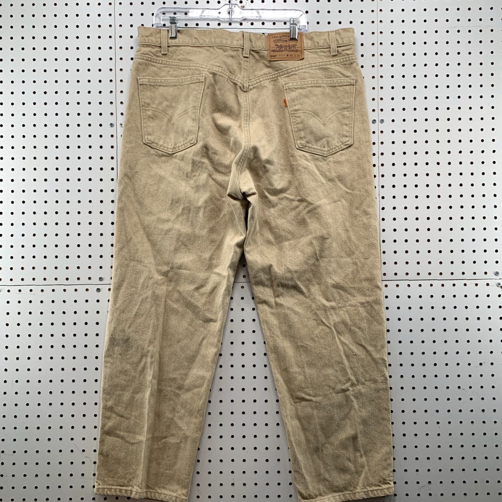 Levi's VINTAGE Levi's 550 Jeans Mens 38x29 Tan Denim Orange Tab Relaxed Fit 90s Size US 38 / EU 54 - 7 Thumbnail