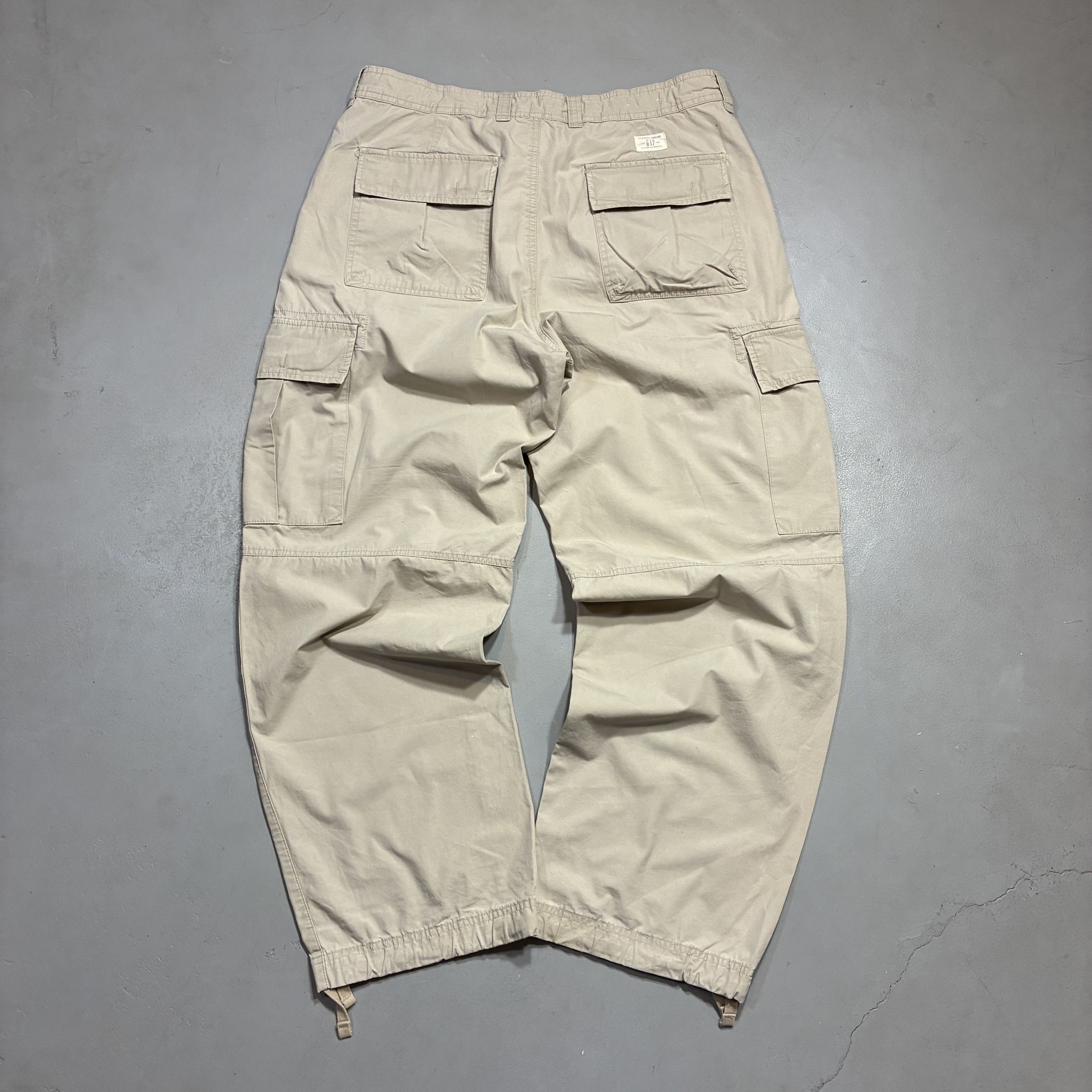 Gap Y2K Gap Loose Fit Baggy Khaki Cargo Pants Drawstring Size US 35 - 2 Thumbnail