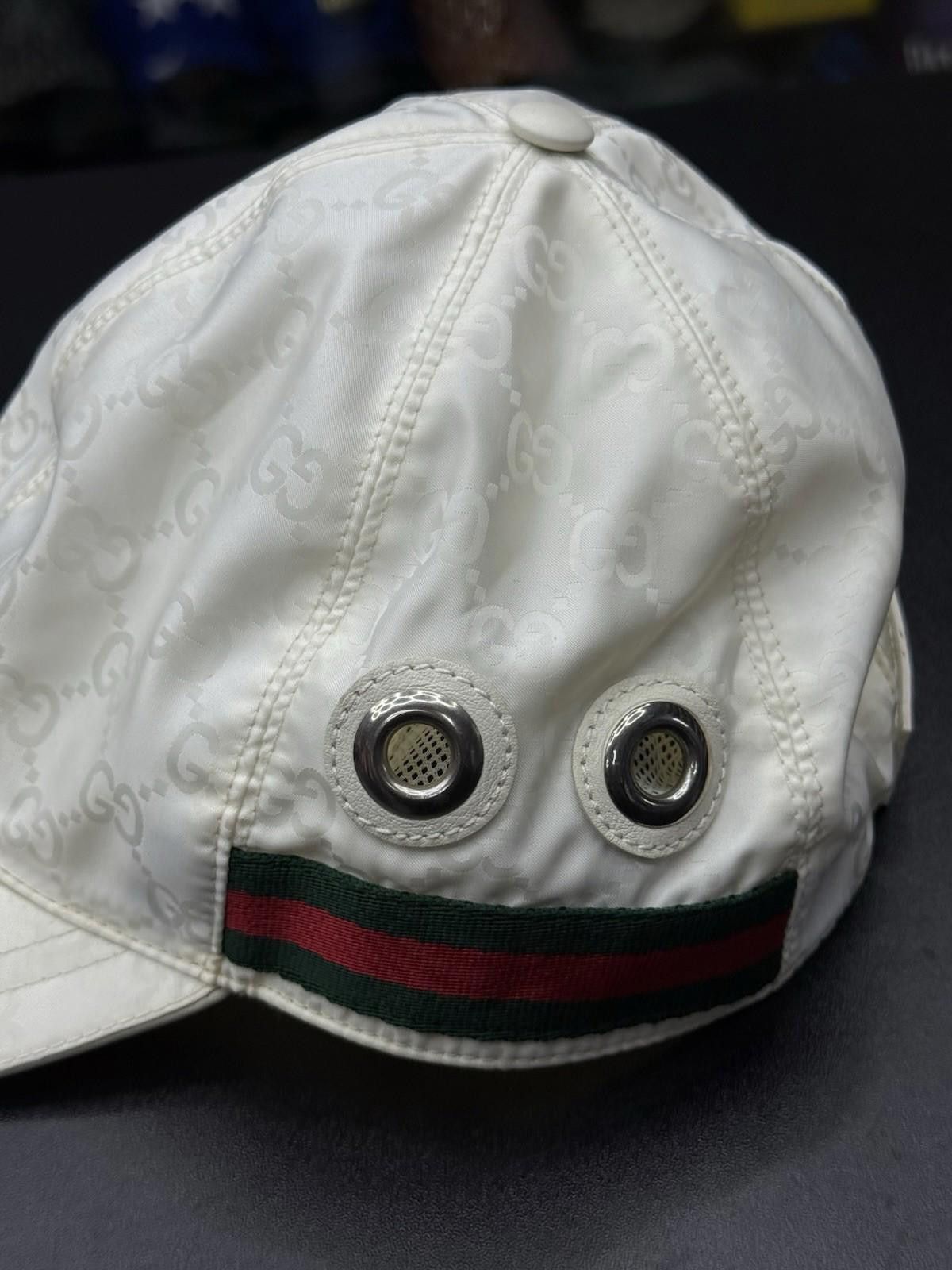 Gucci GUCCI Double G White Baseball Cap Nylon Luxurious Hat Size ONE SIZE - 4 Thumbnail