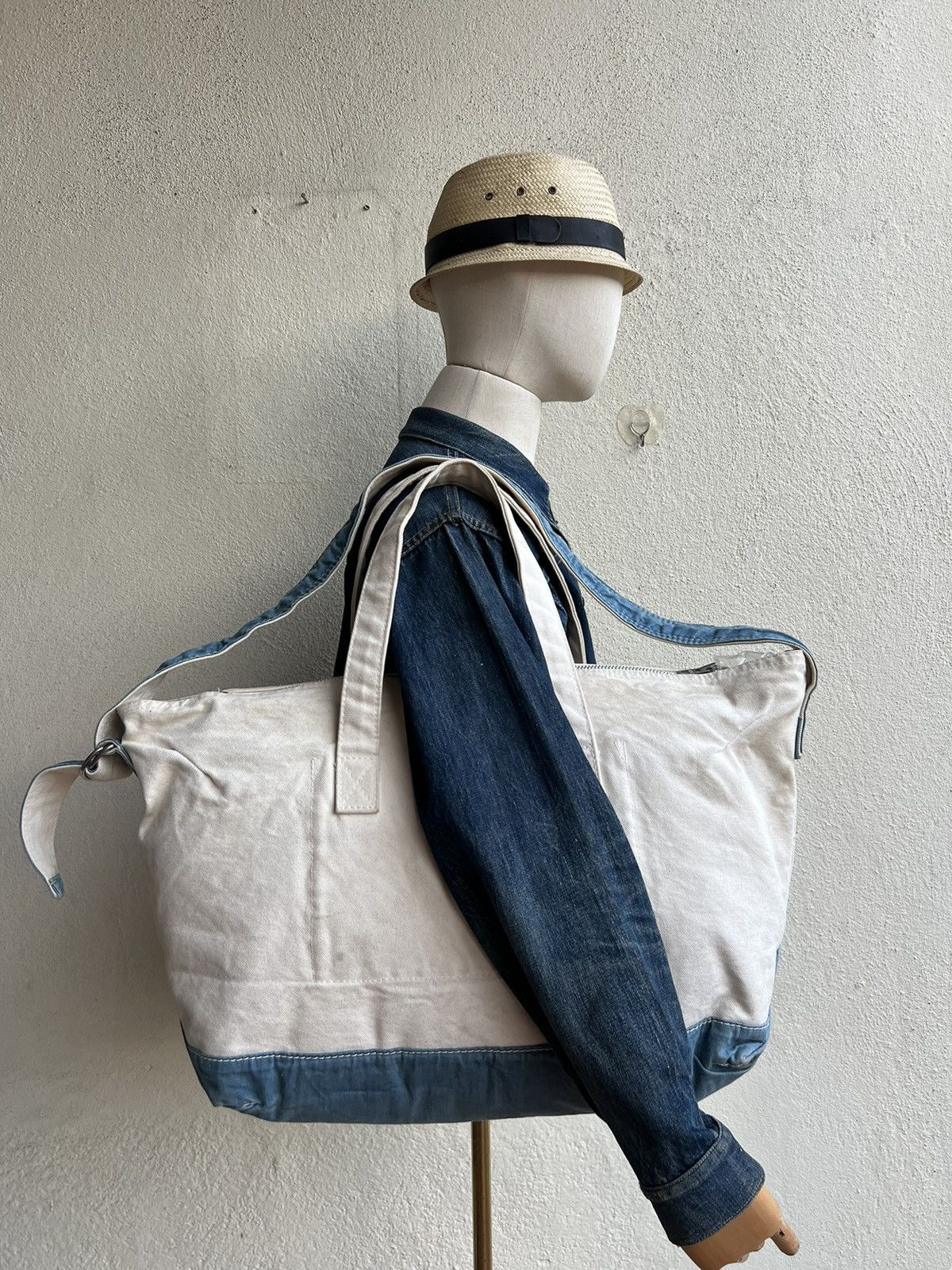 Japanese Brand Vintage Spellbound Patina Dirty Canvas 2 Way Tote Bag Size ONE SIZE - 21 Thumbnail