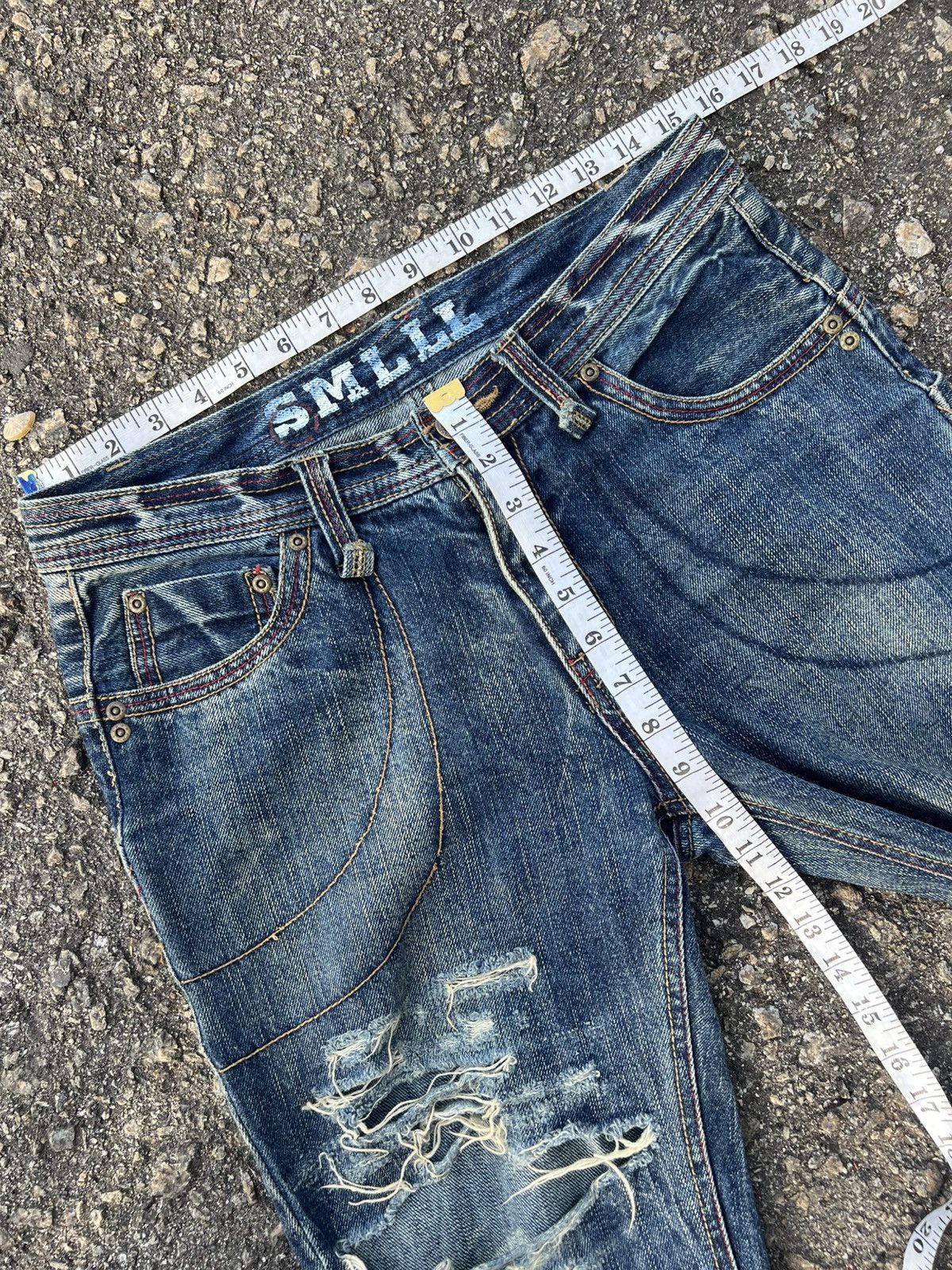 Japanese Brand Unknown Distressed Denim Size US 32 / EU 48 - 5 Thumbnail