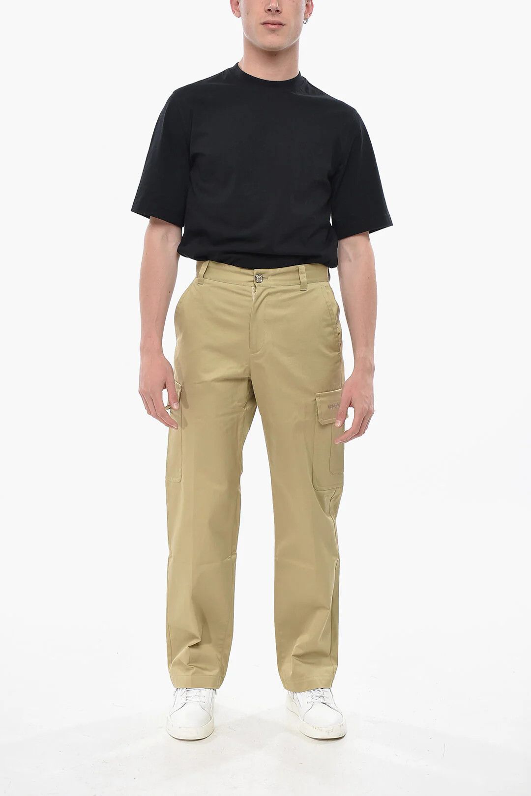Versace og1mm0426 Cotton Gabardine Cargo Pant in Beige Size US 30 / EU 46 - 4 Thumbnail